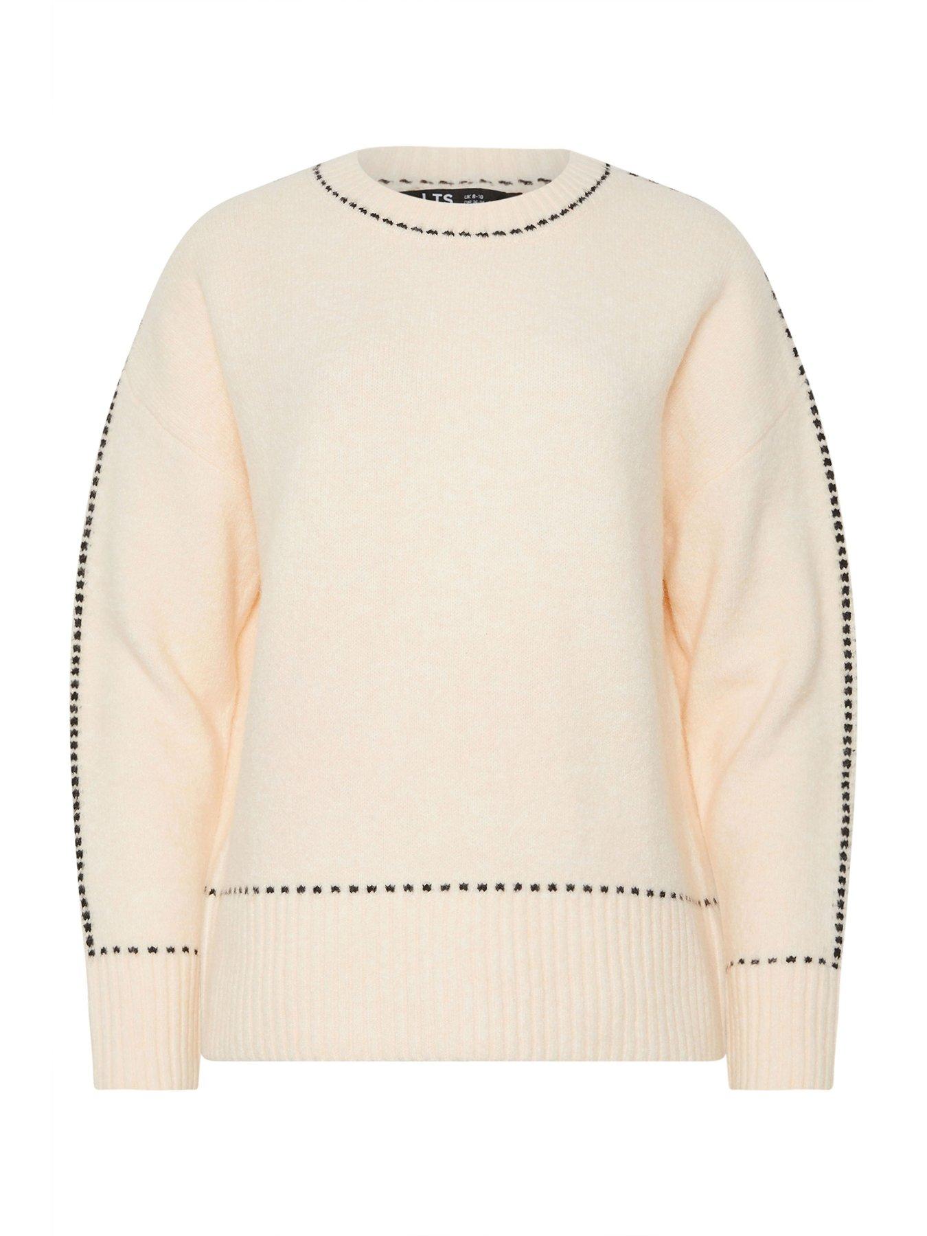 Image 5 of 5 of Long Tall Sally Stitch Detail Jumper - Cream
