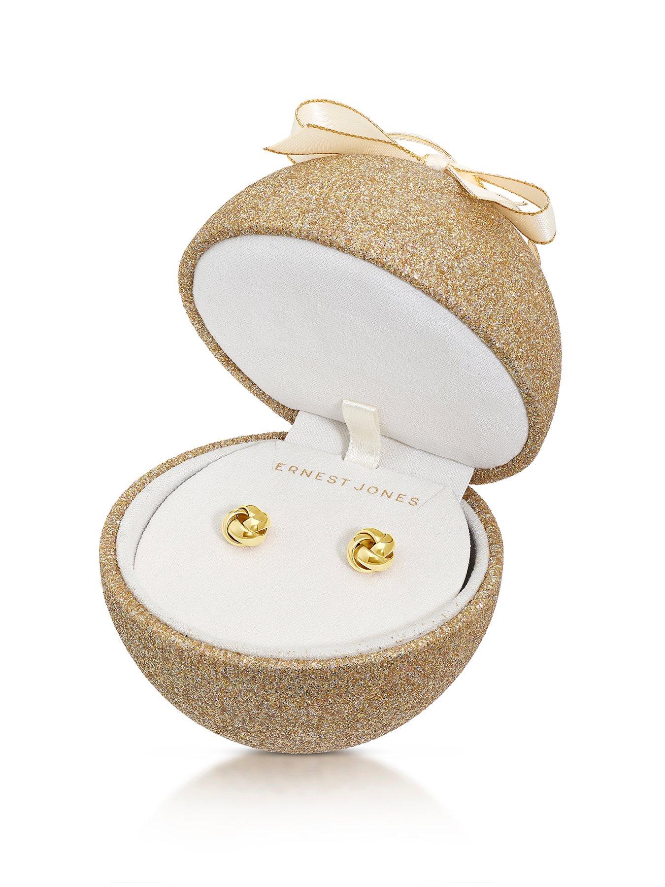  image of ernest-jones-9ct-knot-stud-earrings-gold