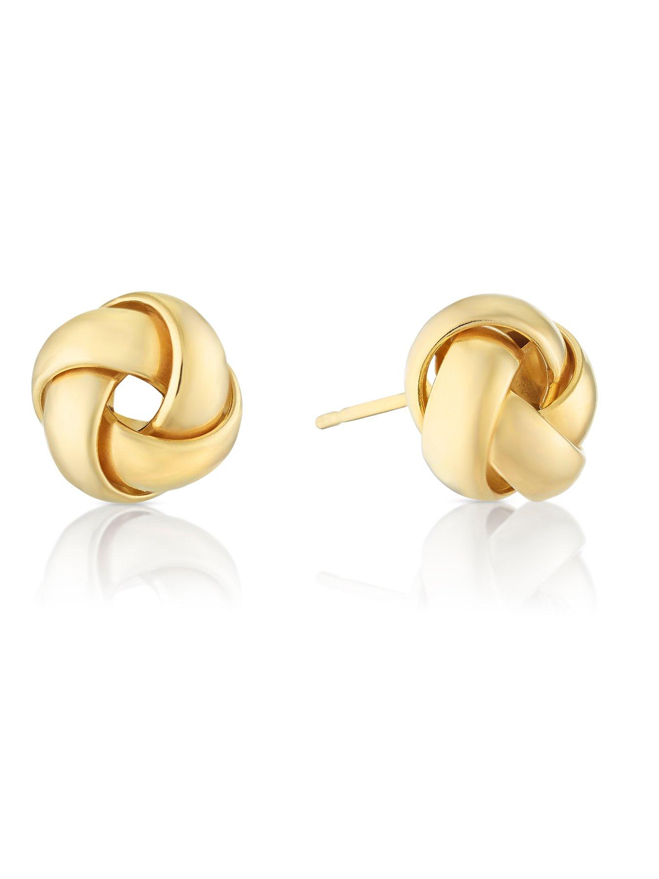 stillFront image of ernest-jones-9ct-knot-stud-earrings-gold