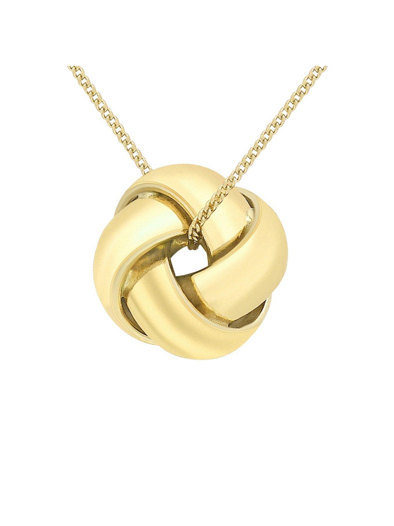stillFront image of ernest-jones-9ct-18-knot-pendant-necklace-gold