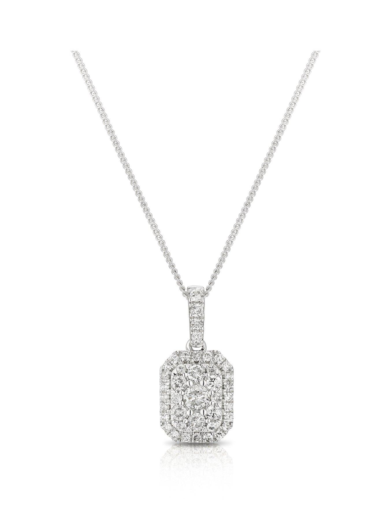 front image of h-samuel-9ct-033ct-diamond-rectangle-cluster-pendant-necklace-white-gold