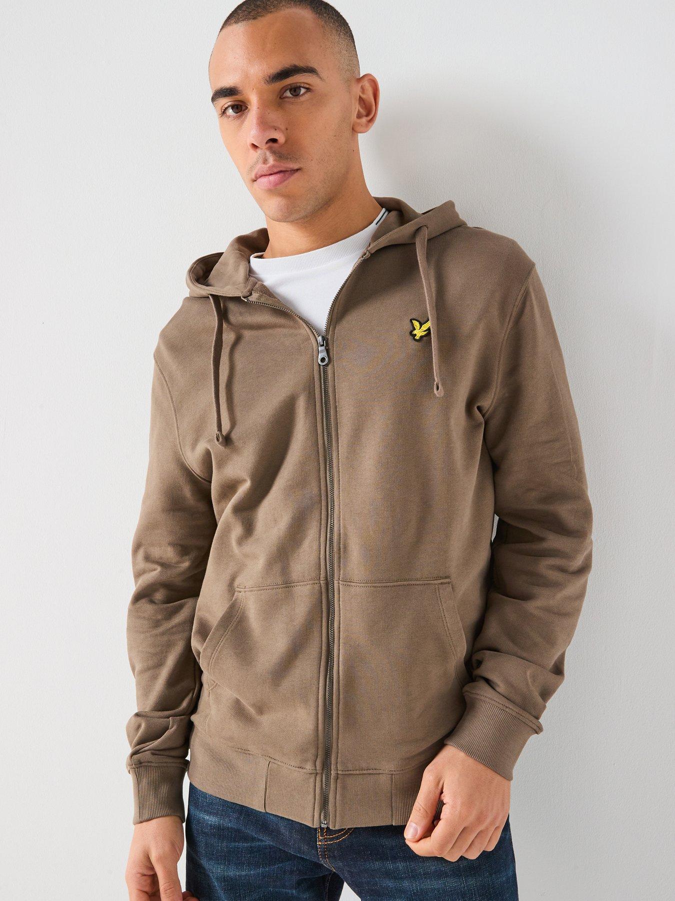Image 1 of 4 of Lyle & Scott Zip Through Hoodie - Khaki Green