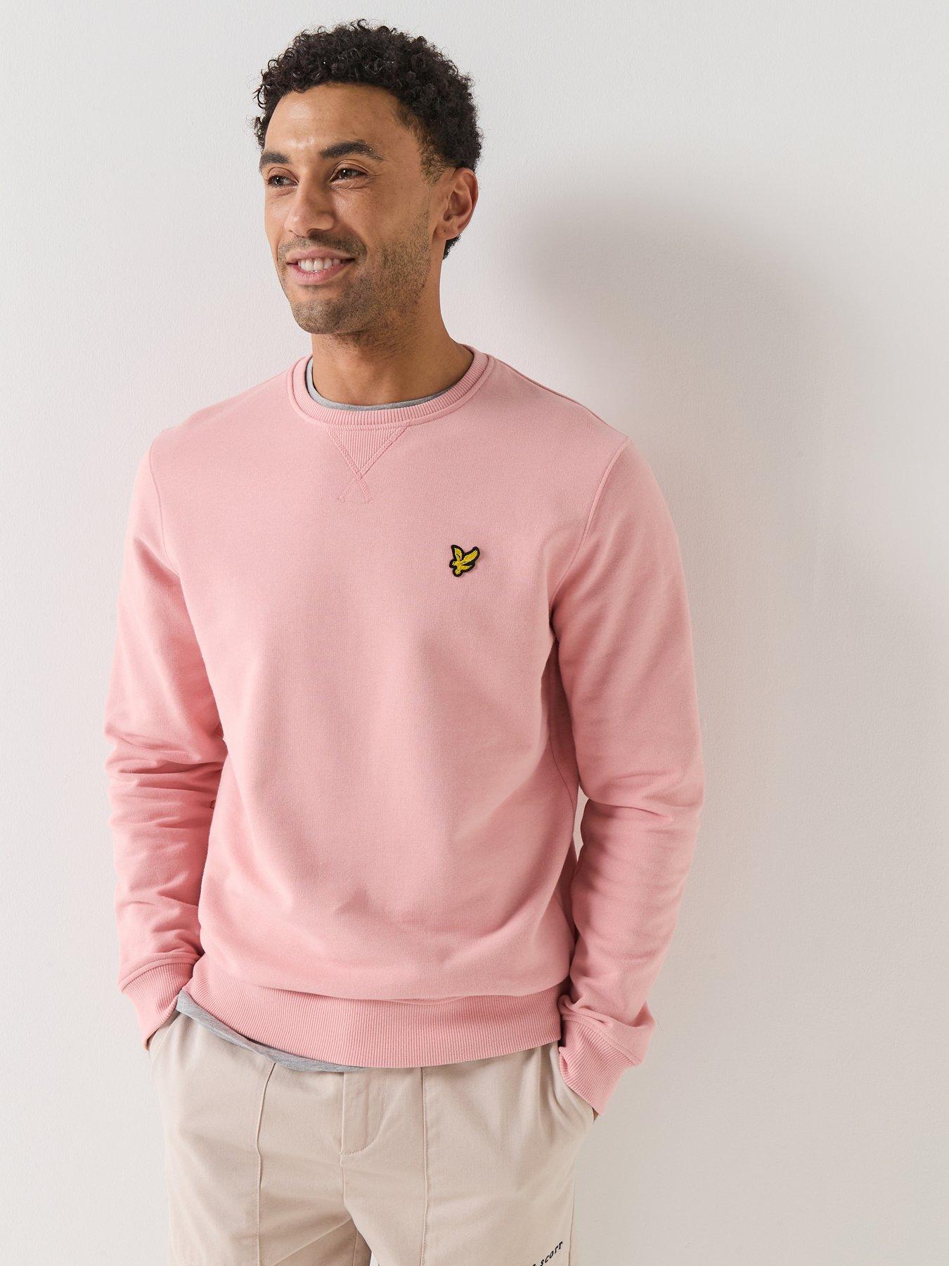 front image of lyle-scott-crew-neck-sweatshirt-pink