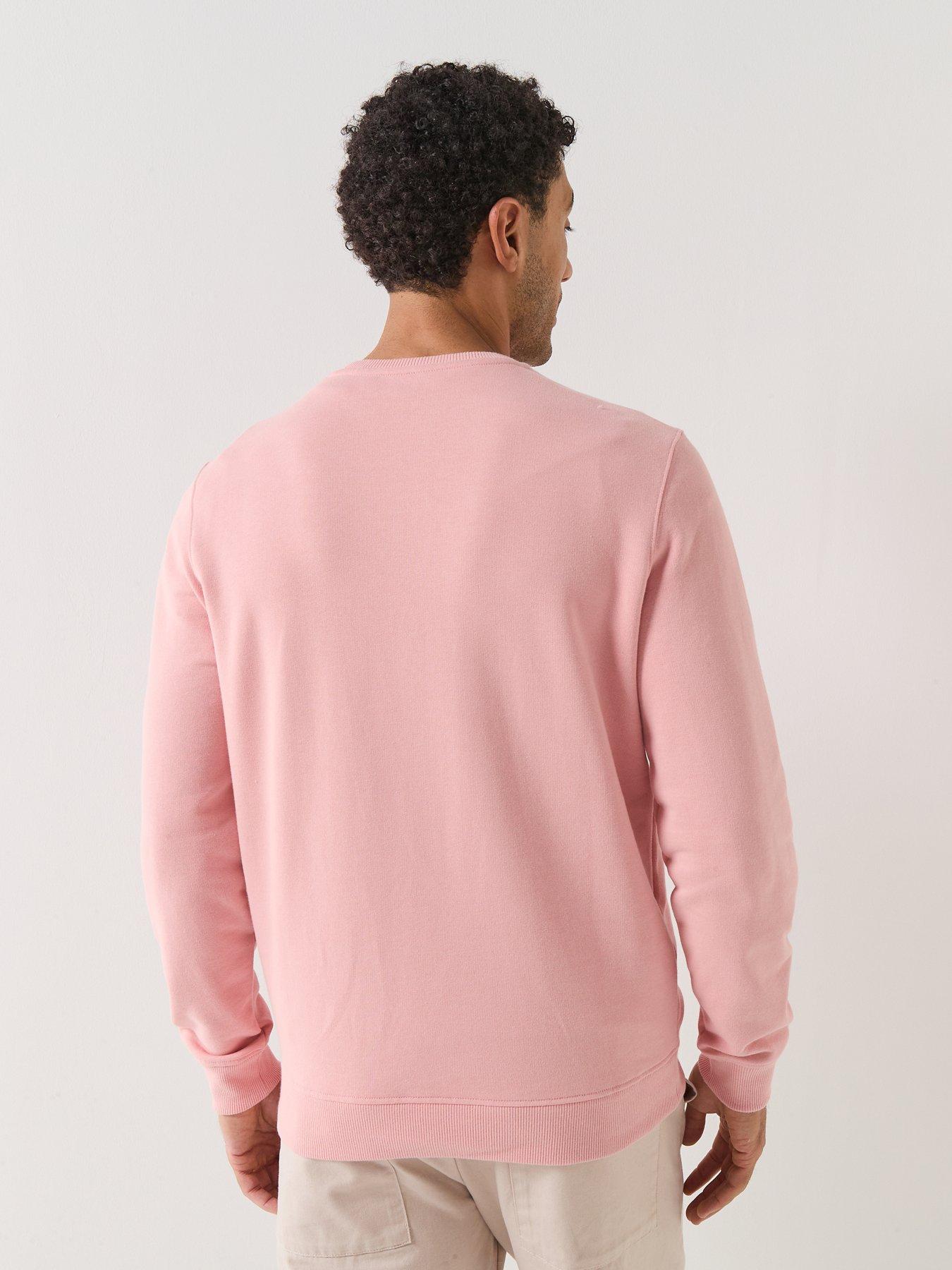 stillFront image of lyle-scott-crew-neck-sweatshirt-pink