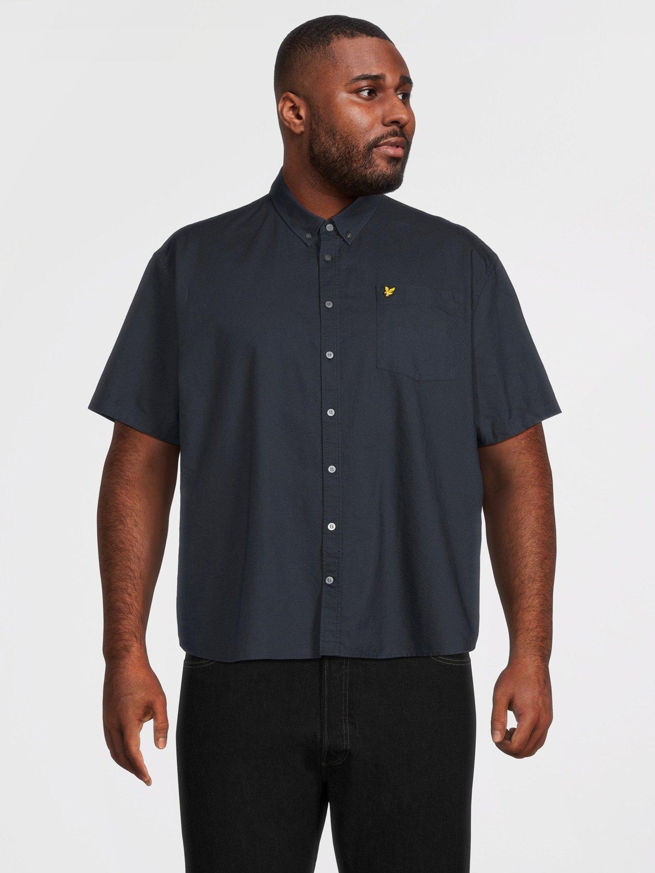 Lyle & Scott Big  &  Tall Short Sleeve Oxford Shirt - Navy