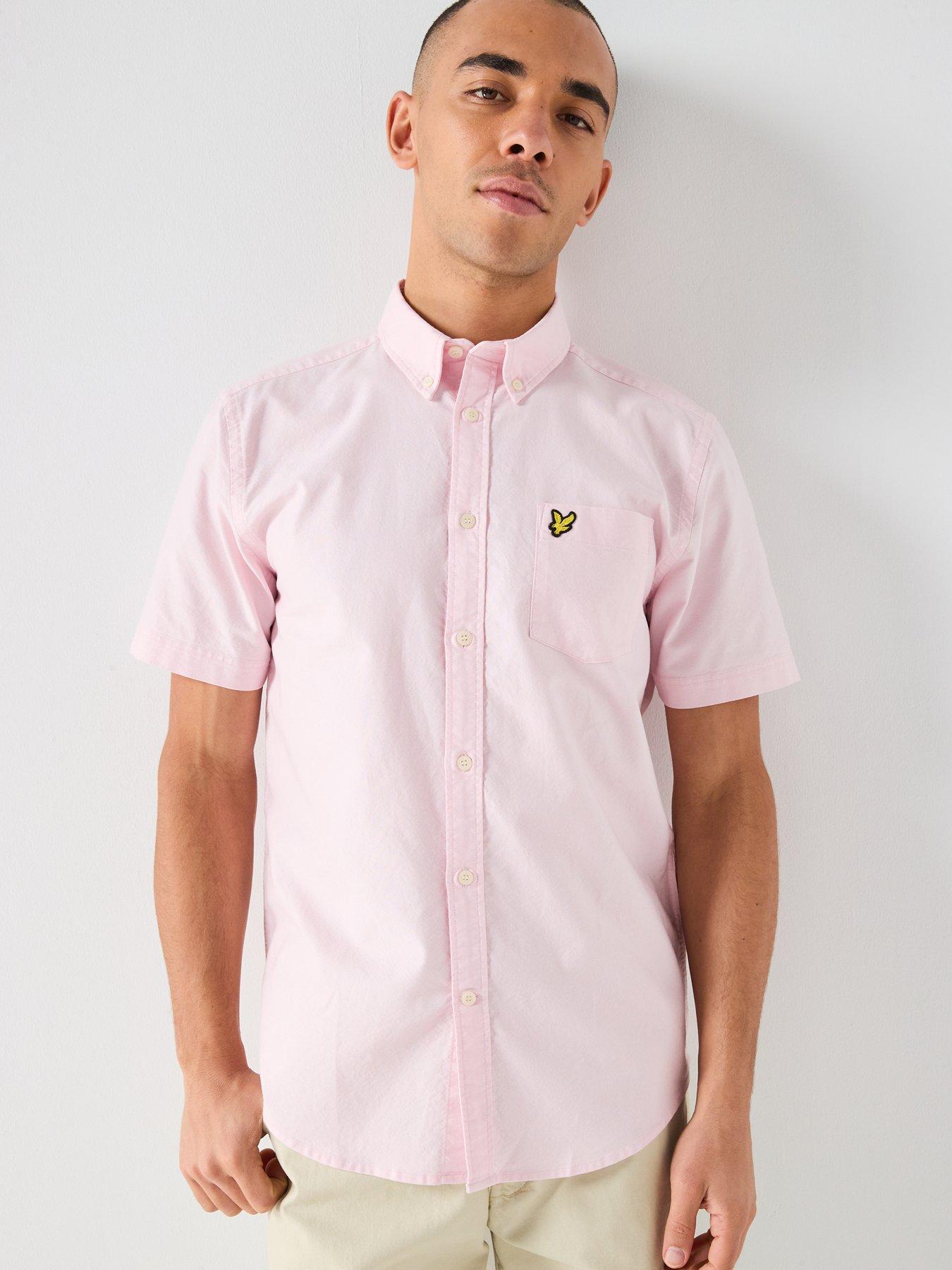lyle-scott-short-sleeve-oxford-shirt-pink