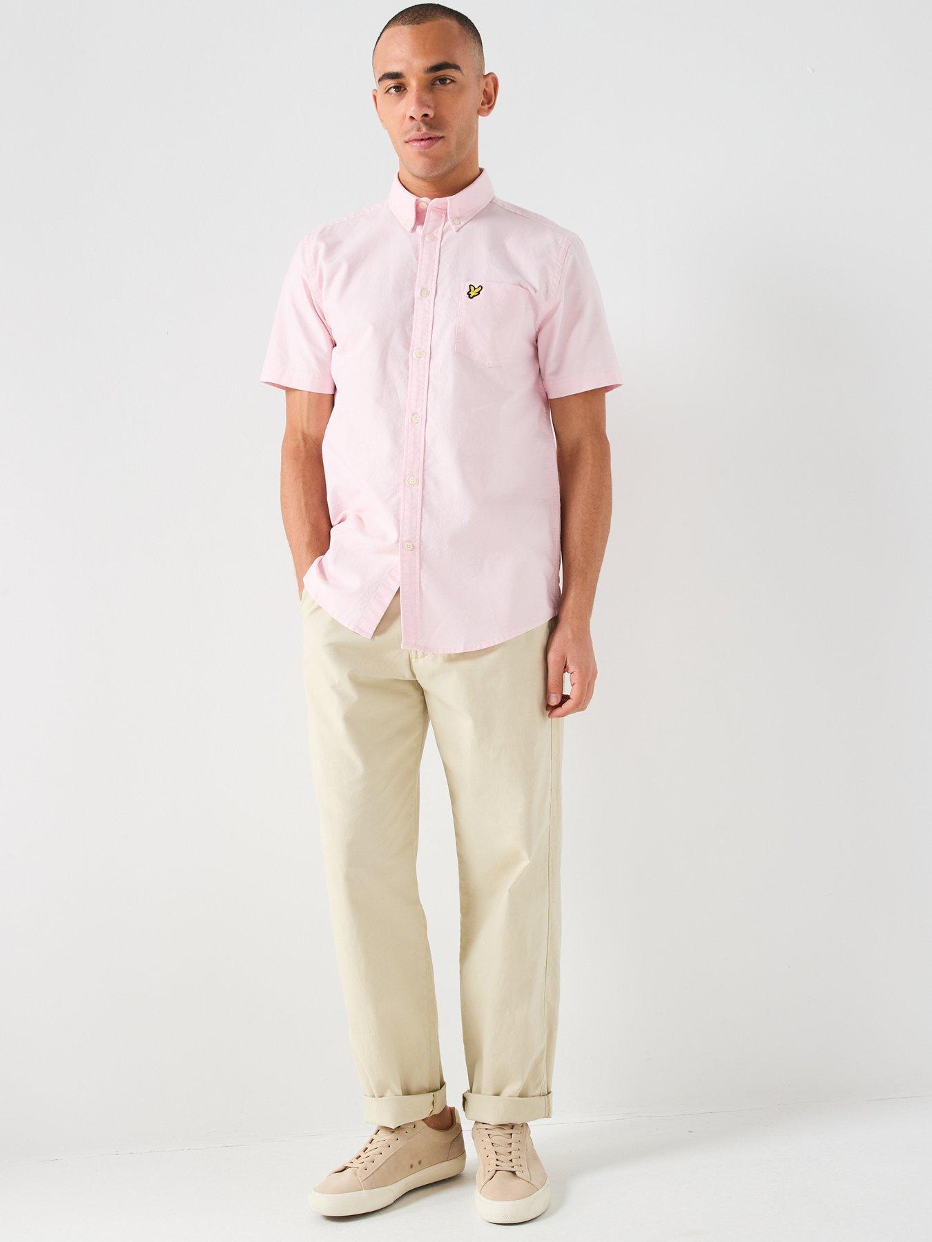Image 3 of 4 of Lyle & Scott Short Sleeve Oxford Shirt - Pink