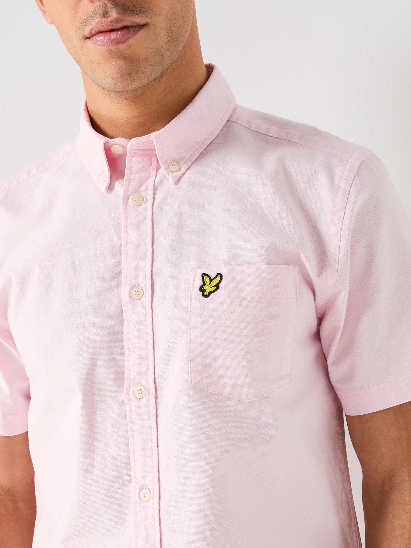 Image 4 of 4 of Lyle & Scott Short Sleeve Oxford Shirt - Pink
