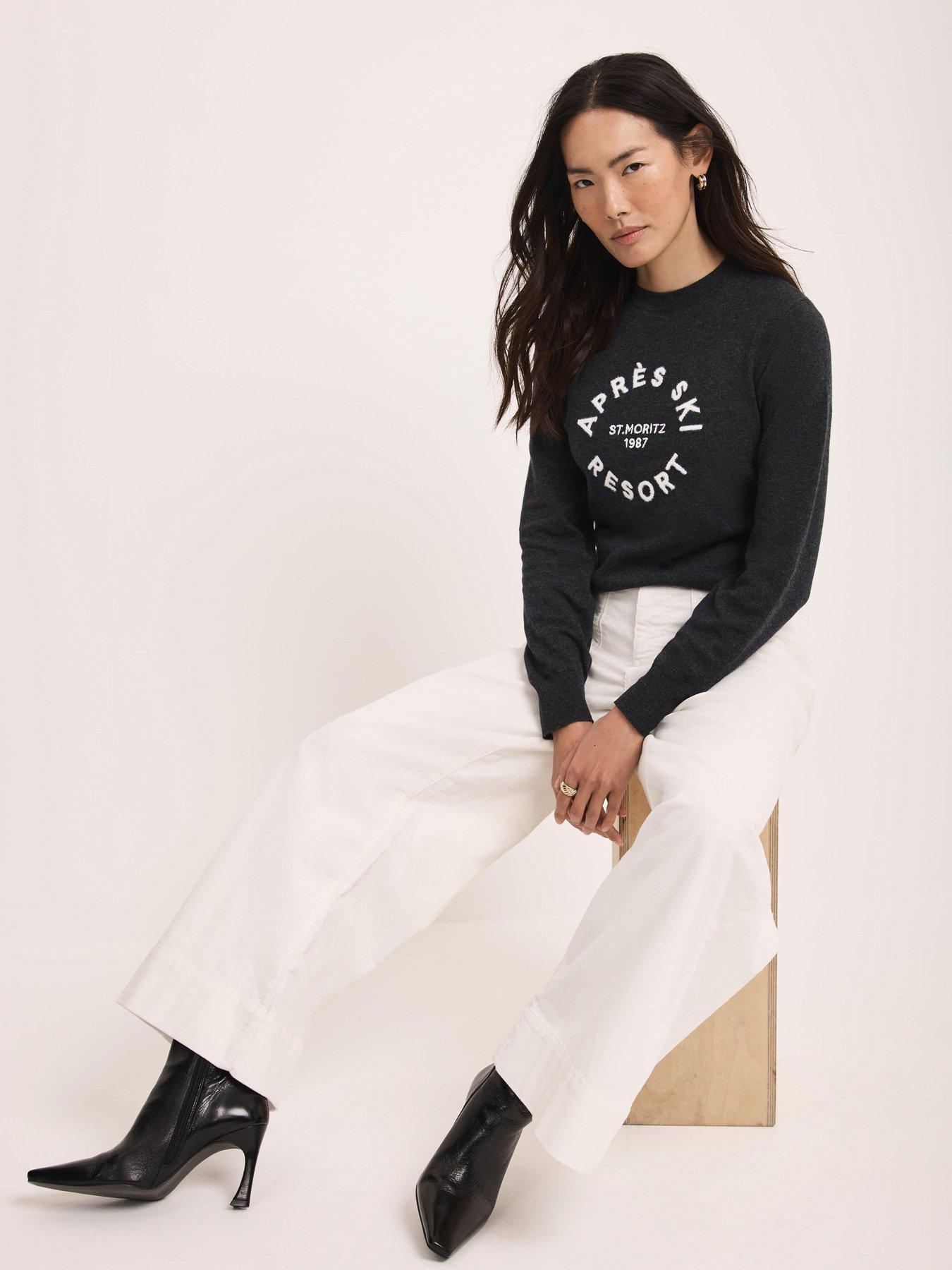 Image 3 of 6 of Mint Velvet Graphic Apres Jumper - Charcoal