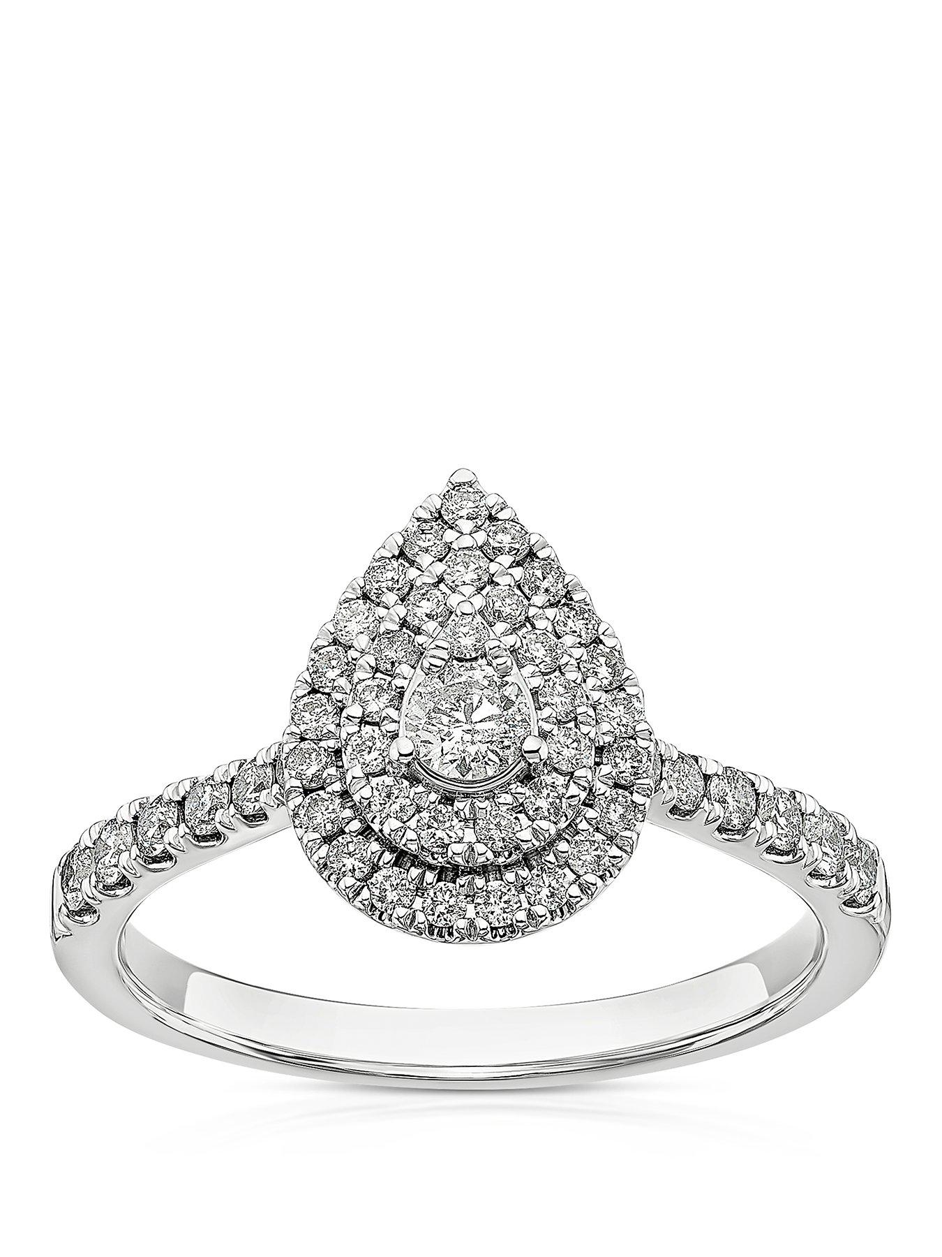  image of ernest-jones-engagement-ring-pear-shaped-050ct-diamond-ring-platinum