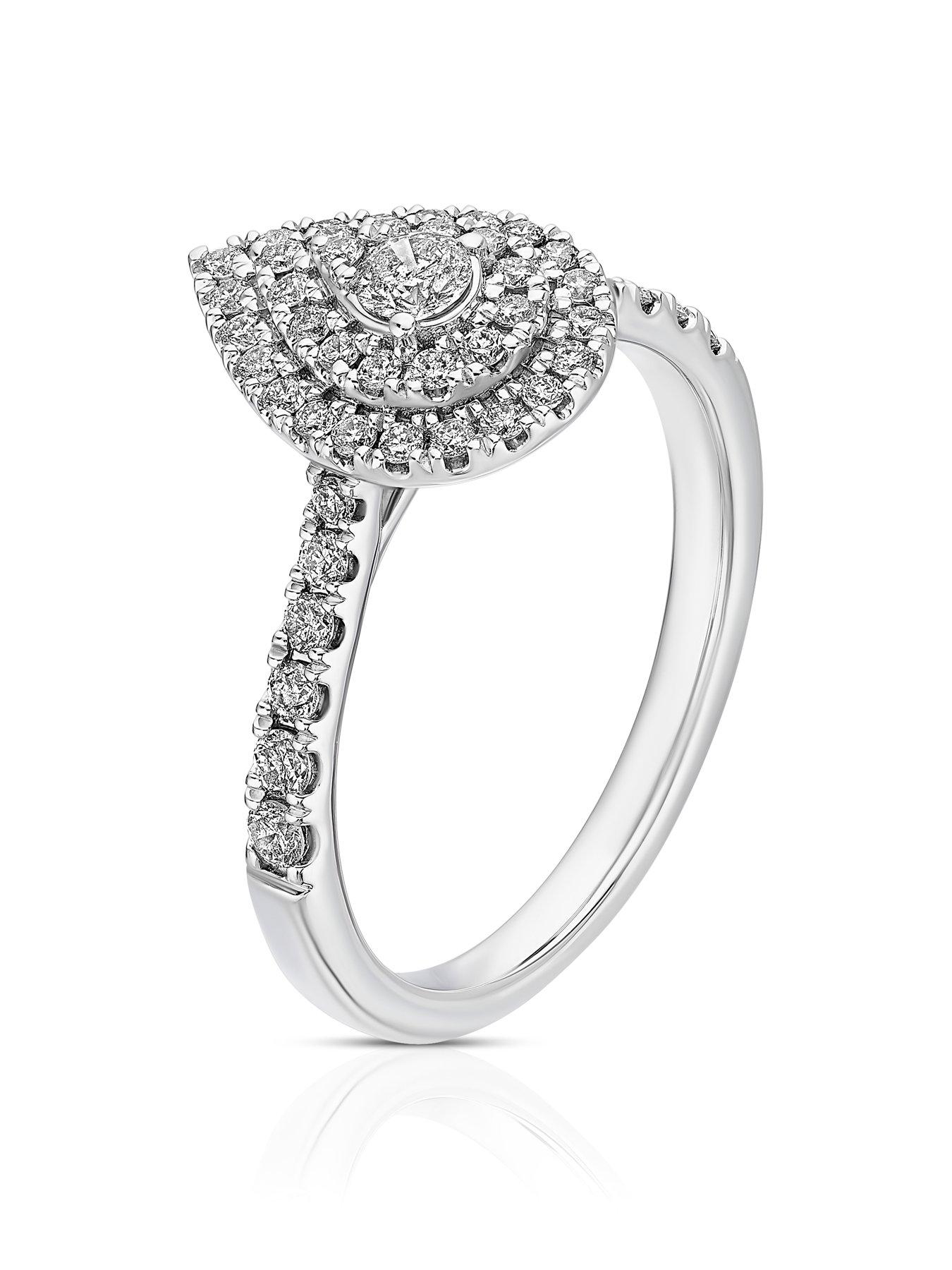  image of ernest-jones-engagement-ring-pear-shaped-050ct-diamond-ring-platinum