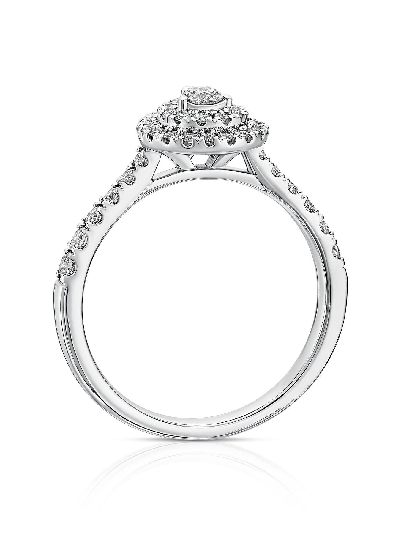  image of ernest-jones-engagement-ring-pear-shaped-050ct-diamond-ring-platinum