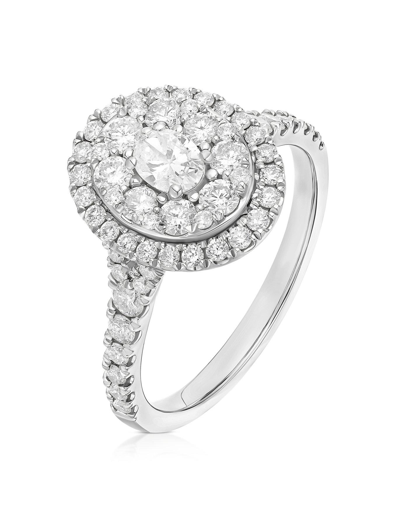  image of ernest-jones-engagement-ring-oval-shaped-double-halo-1ct-diamond-ring-platinum