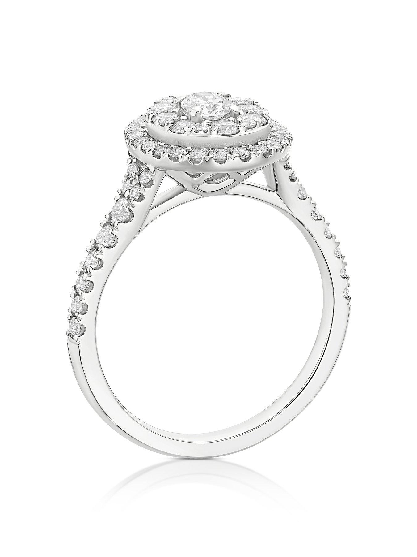  image of ernest-jones-engagement-ring-oval-shaped-double-halo-1ct-diamond-ring-platinum
