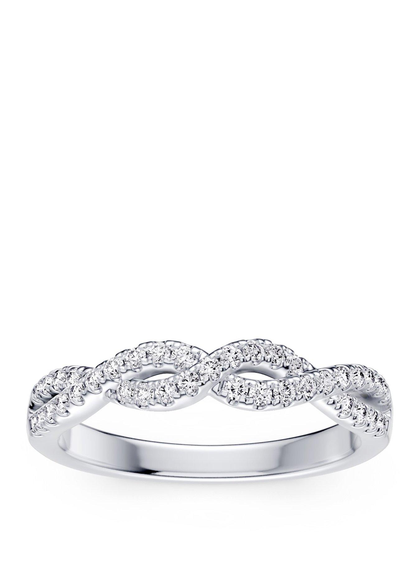 Ernest Jones Platinum Twisted Eternity 0.25ct Diamond Ring