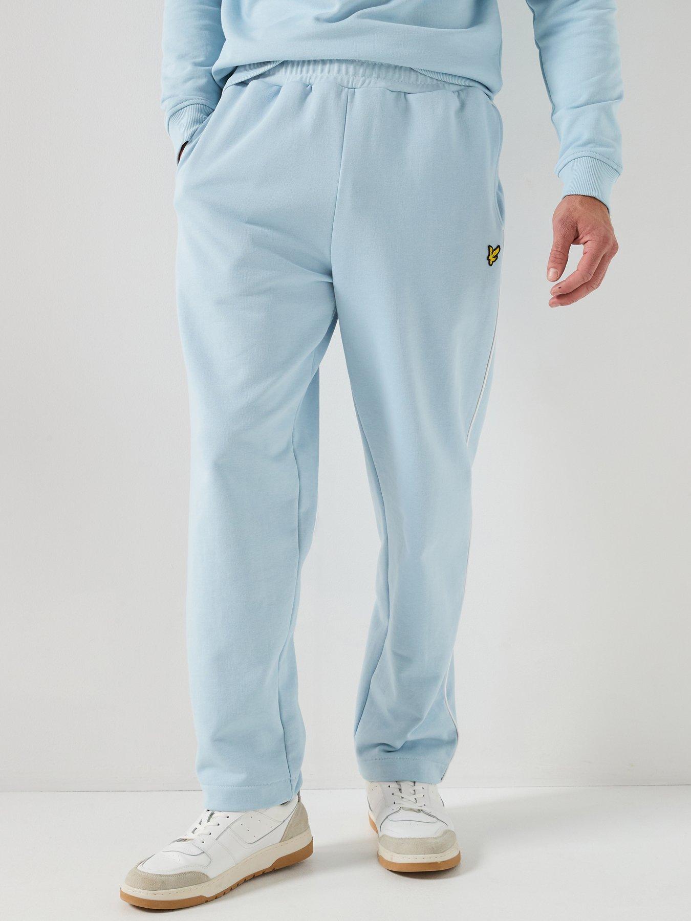 Lyle & Scott Piped Straight Leg Track Joggers -Blue - Light Blue