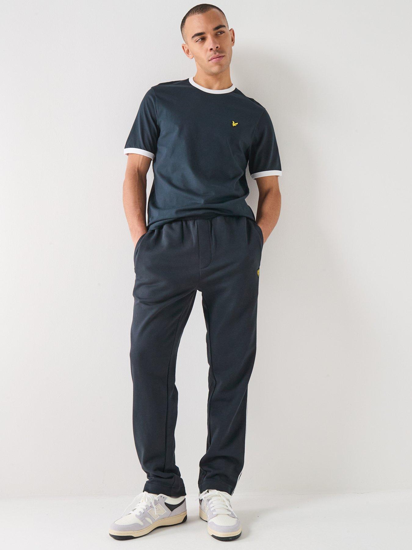  image of lyle-scott-piped-straight-leg-track-joggers-navy
