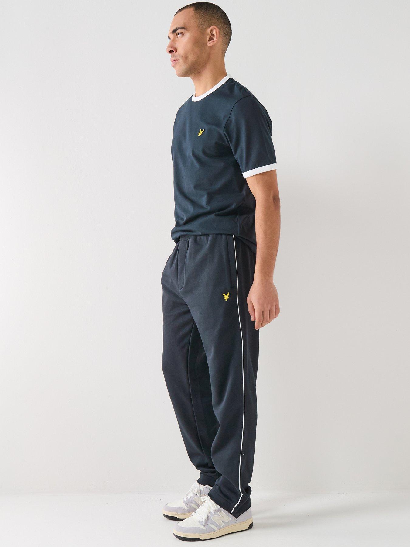  image of lyle-scott-piped-straight-leg-track-joggers-navy