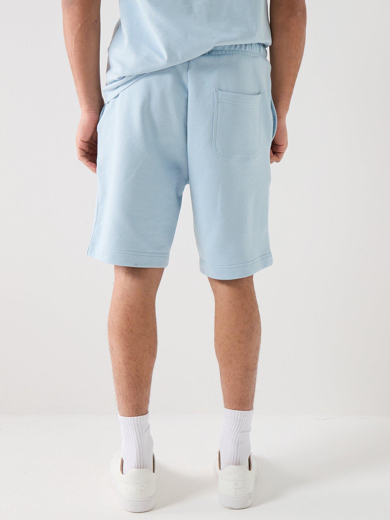 stillFront image of lyle-scott-plain-sweat-shorts-light-blue