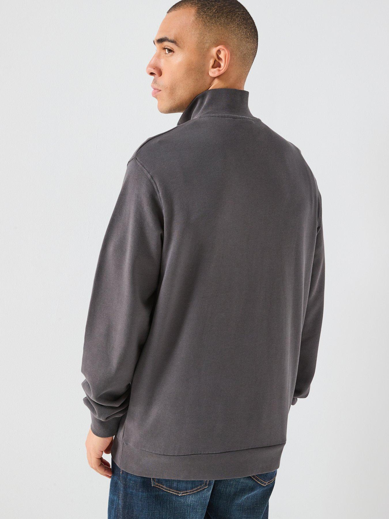  image of lyle-scott-loopback-14-zip-sweatshirt-grey