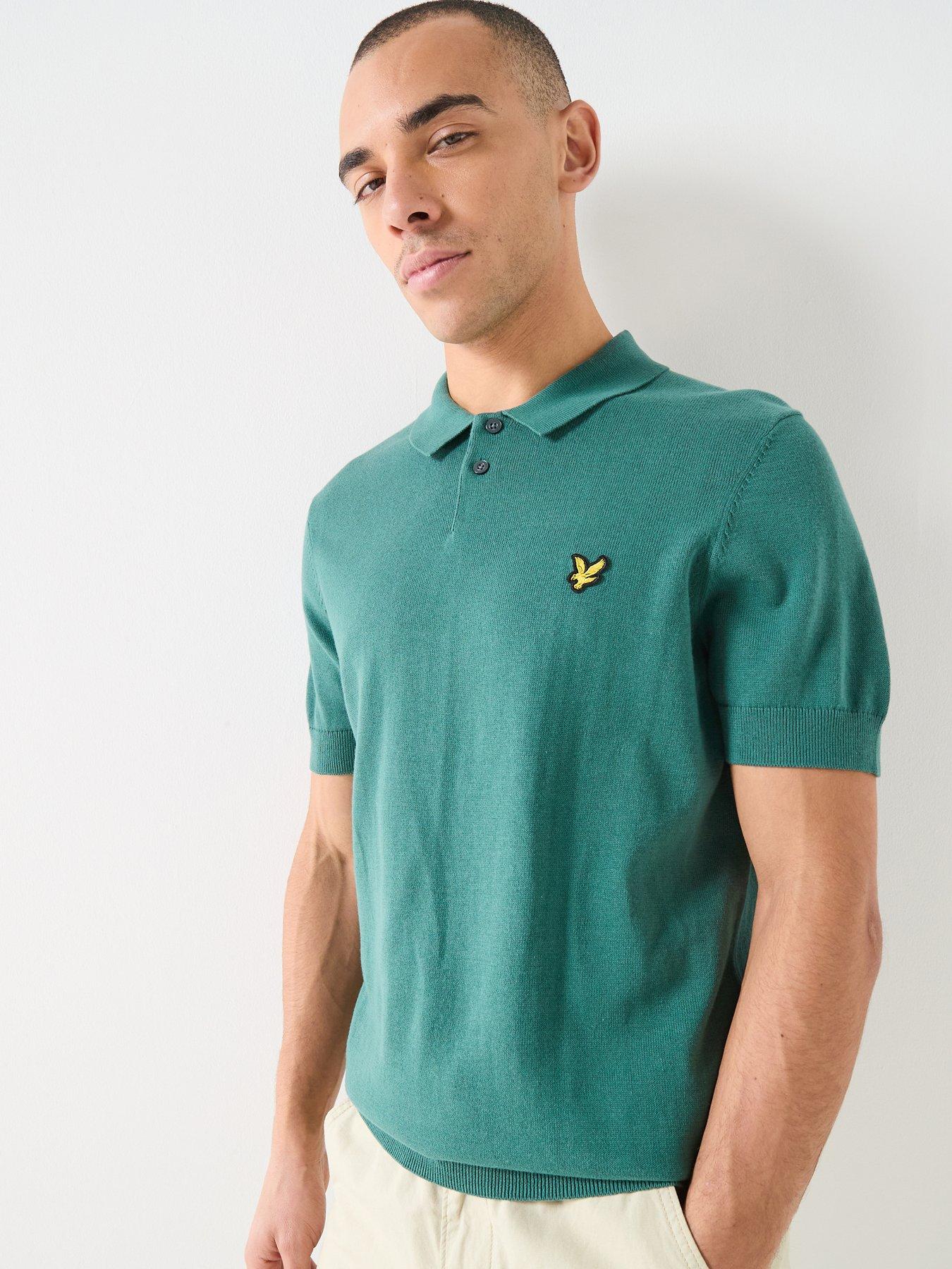 Lyle & Scott Lyle  &  Scott Cotton Short Sleeve Knitted Polo Shirt - Green