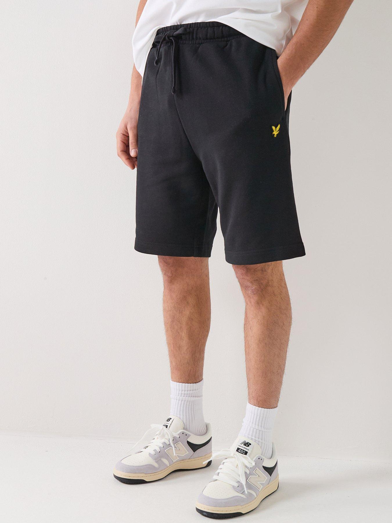  image of lyle-scott-plain-sweat-shorts-black