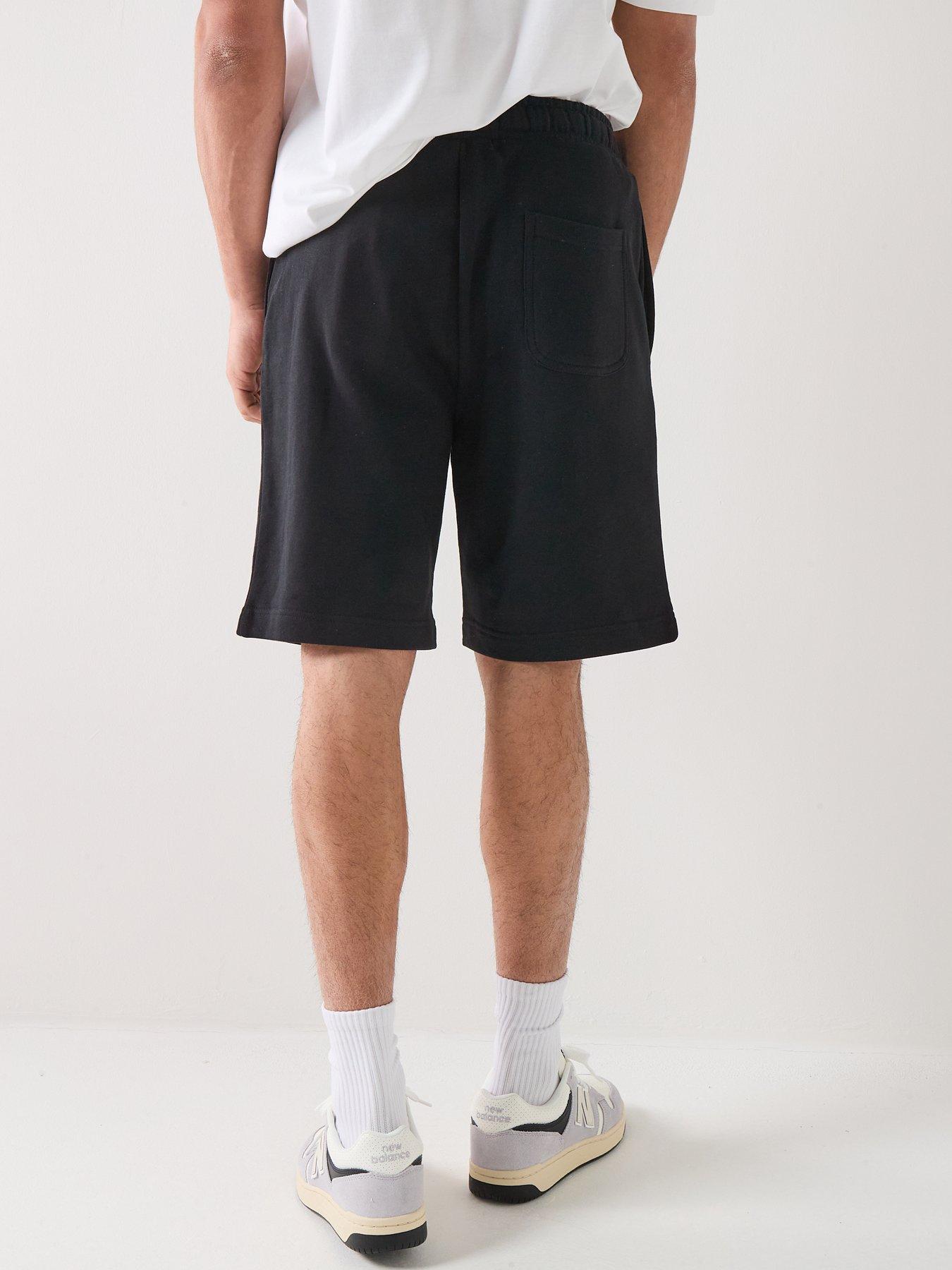  image of lyle-scott-plain-sweat-shorts-black