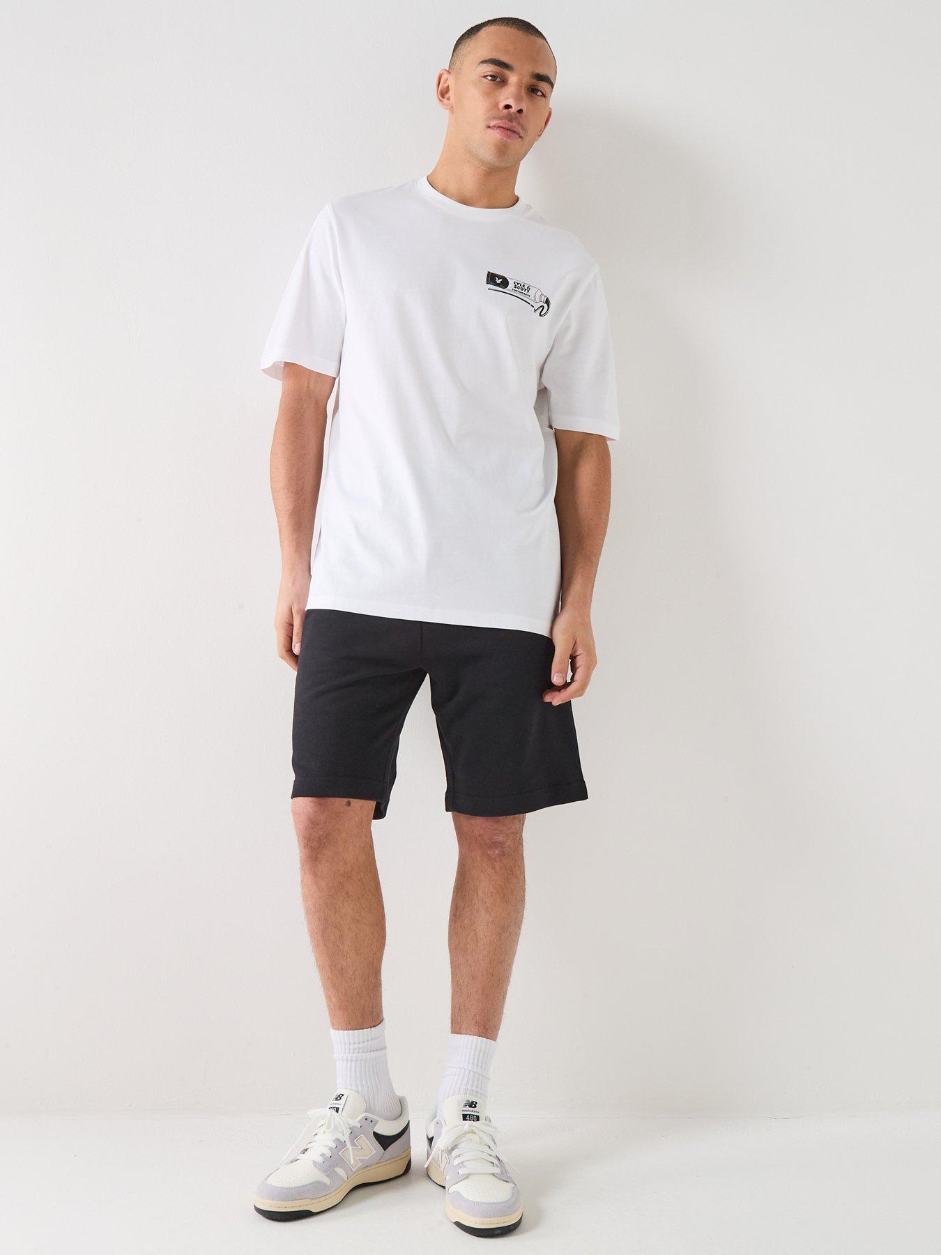  image of lyle-scott-plain-sweat-shorts-black