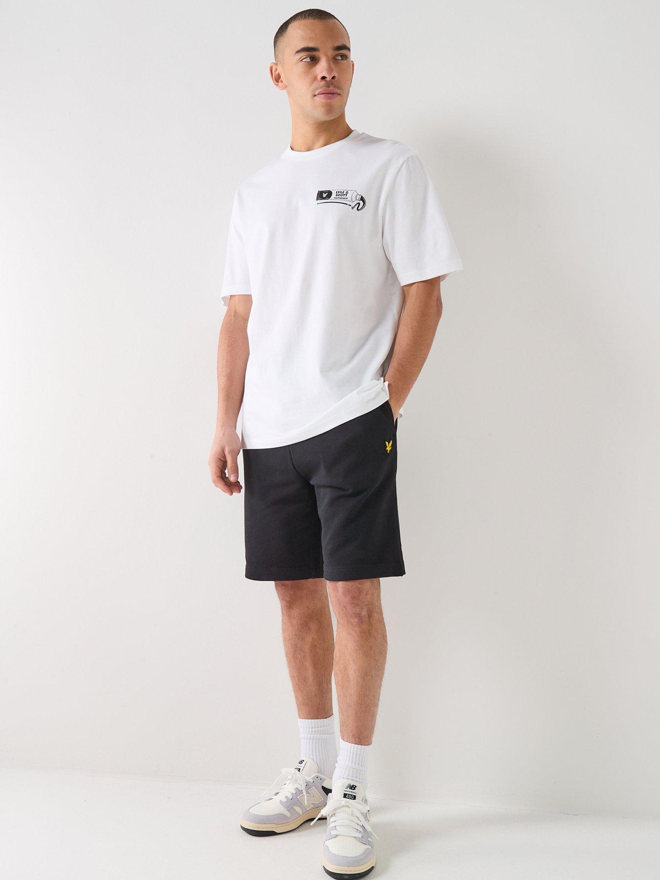  image of lyle-scott-plain-sweat-shorts-black