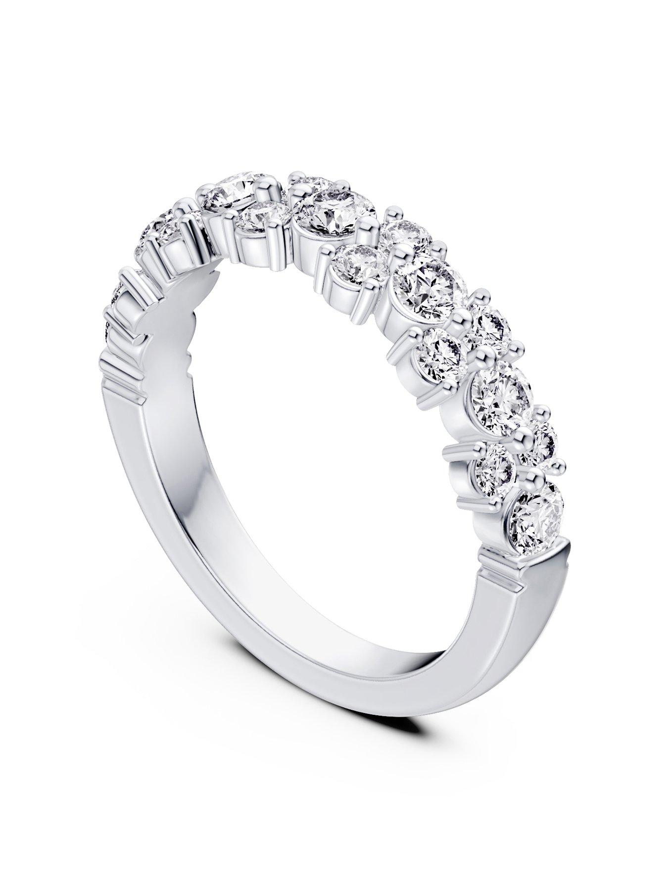  image of ernest-jones-scatter-eternity-1ct-diamond-ring-platinum