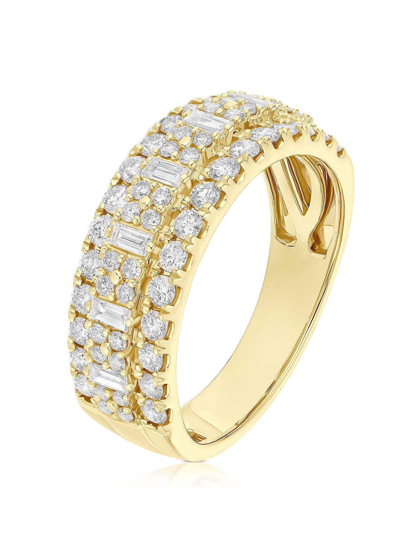 Image 2 of 3 of Ernest Jones 14Ct Three Row Eternity 1Ct Diamond Ring - Gold