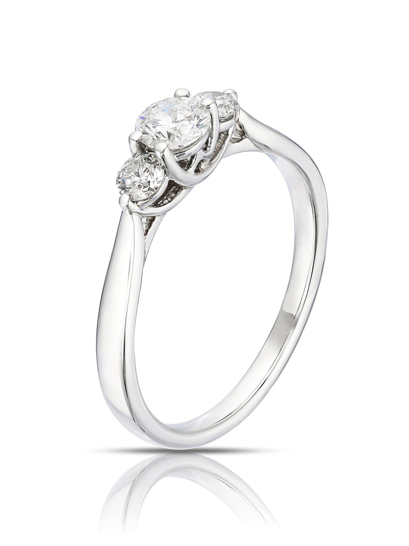  image of ernest-jones-engagement-ring-trilogy-050ct-diamond-ring-platinum