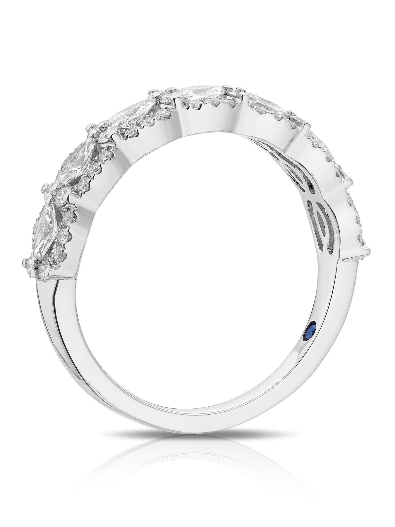 Image 3 of 3 of Ernest Jones Vera Wang Marquise &amp; Round Eternity 0.75Ct Diamond Ring - Platinum