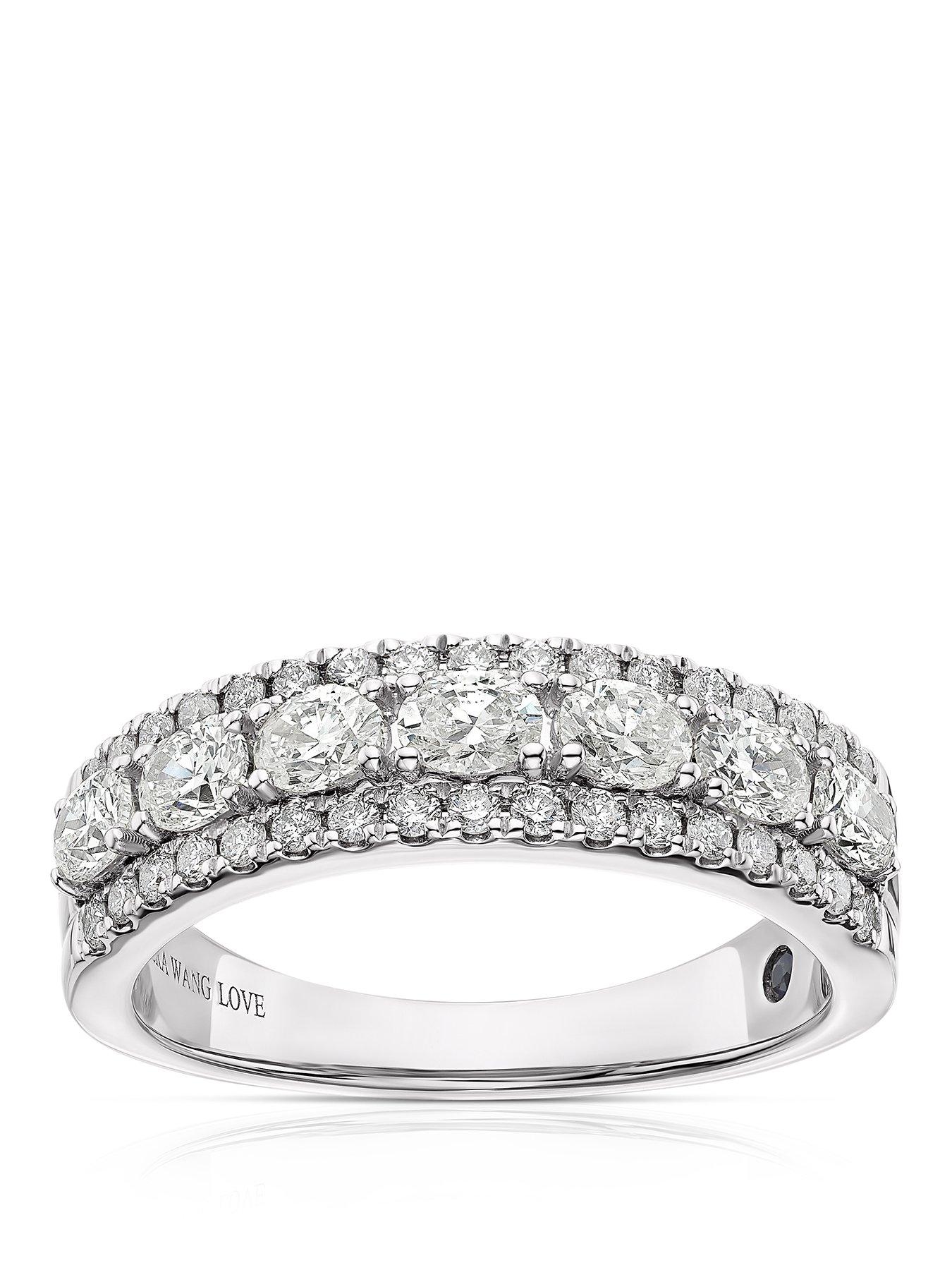 Ernest Jones Vera Wang Platinum Oval Eternity 0.95ct Diamond Ring
