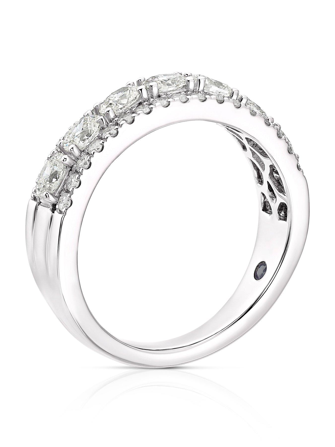  image of ernest-jones-vera-wang-oval-eternity-095ct-diamond-ring-platinum