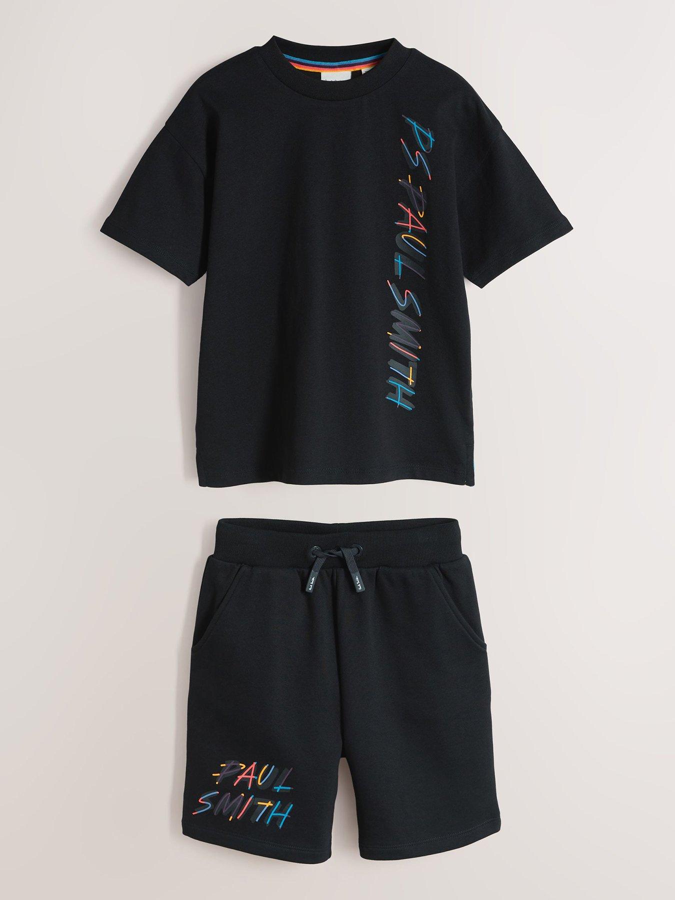 Image 2 of 7 of Paul Smith Junior Older Boys Graphic T-Shirt &amp; Shorts Set - Black