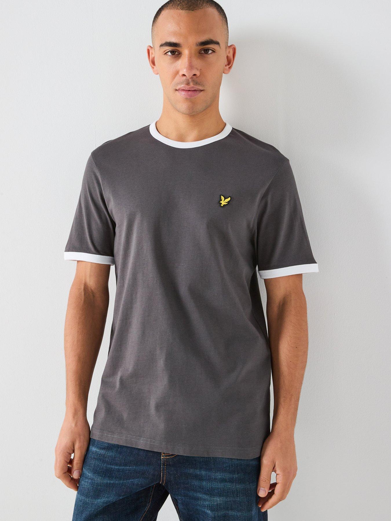 Lyle & Scott Crew Neck Contrast trim Ringer T-Shirt - Grey