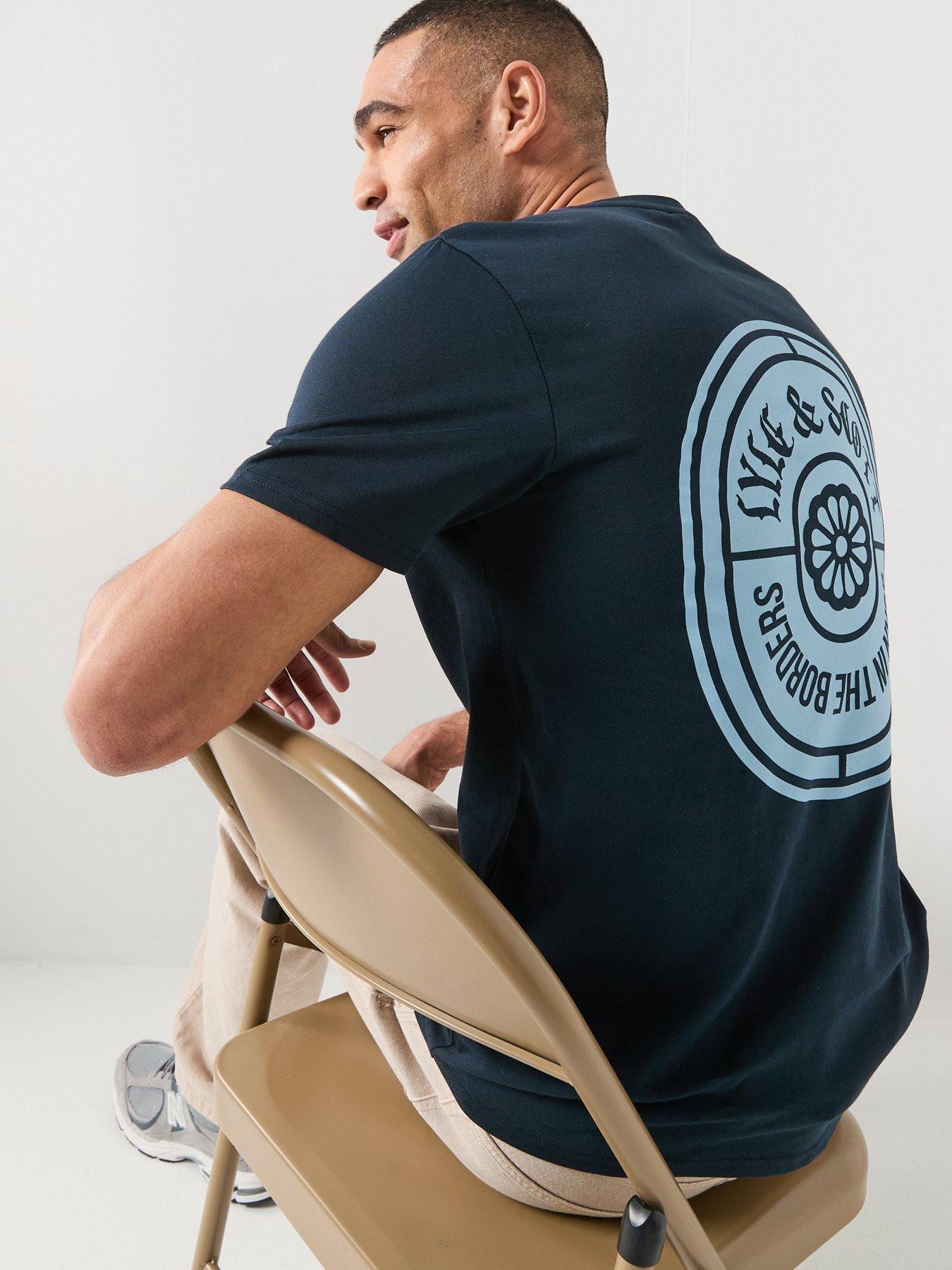 Image 5 of 6 of Lyle & Scott Borders Label Graphic T-Shirt - Navy