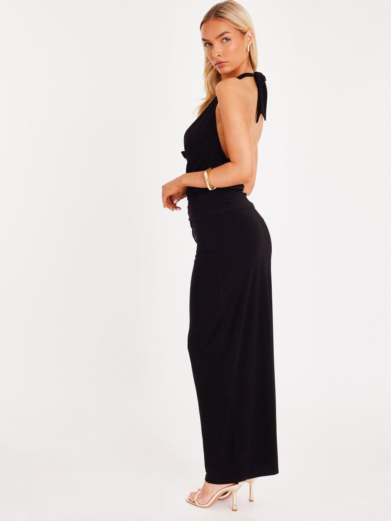 Image 2 of 6 of Quiz Black Corsage Maxi Skirt