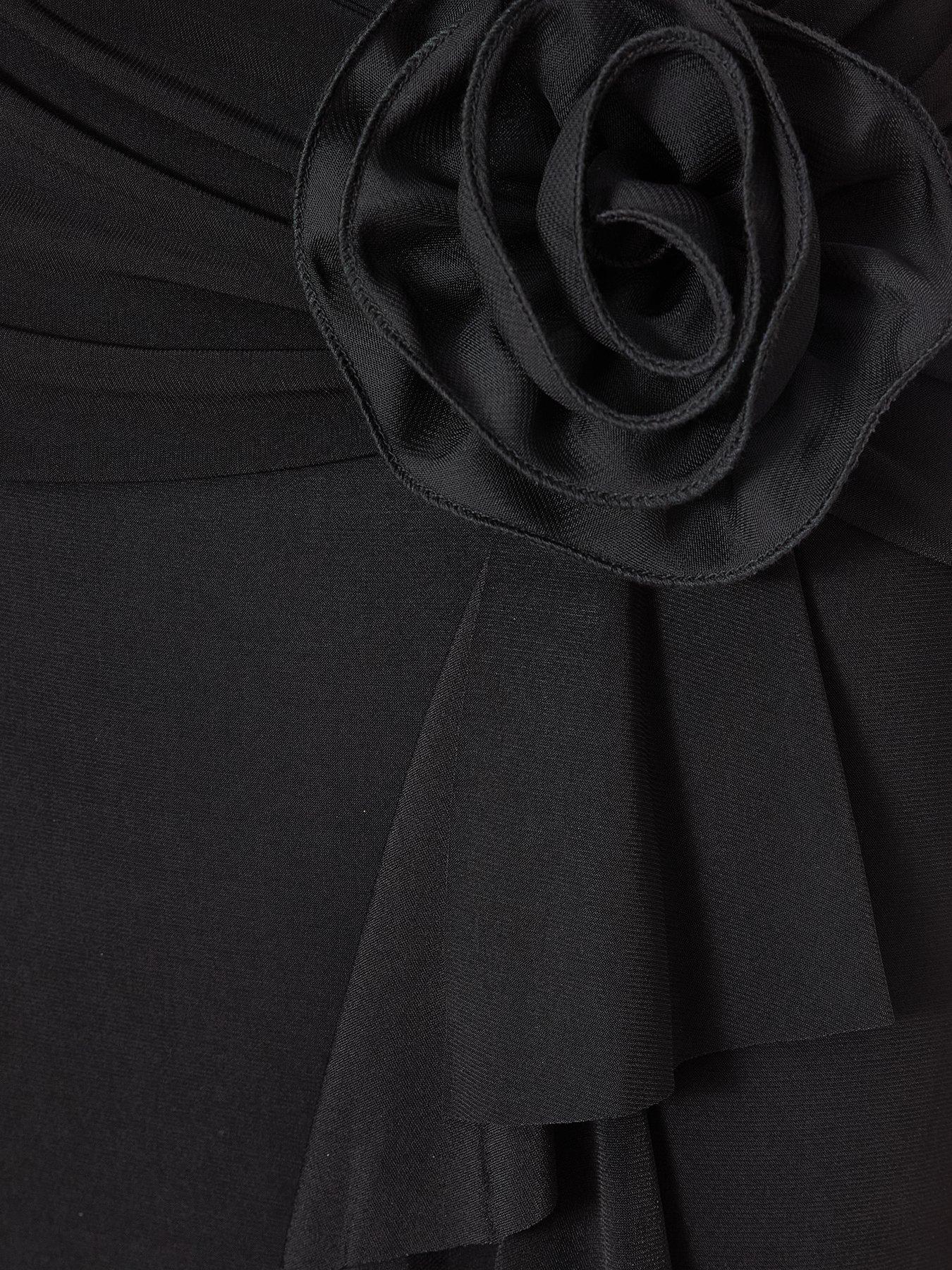 Image 6 of 6 of Quiz Black Corsage Maxi Skirt