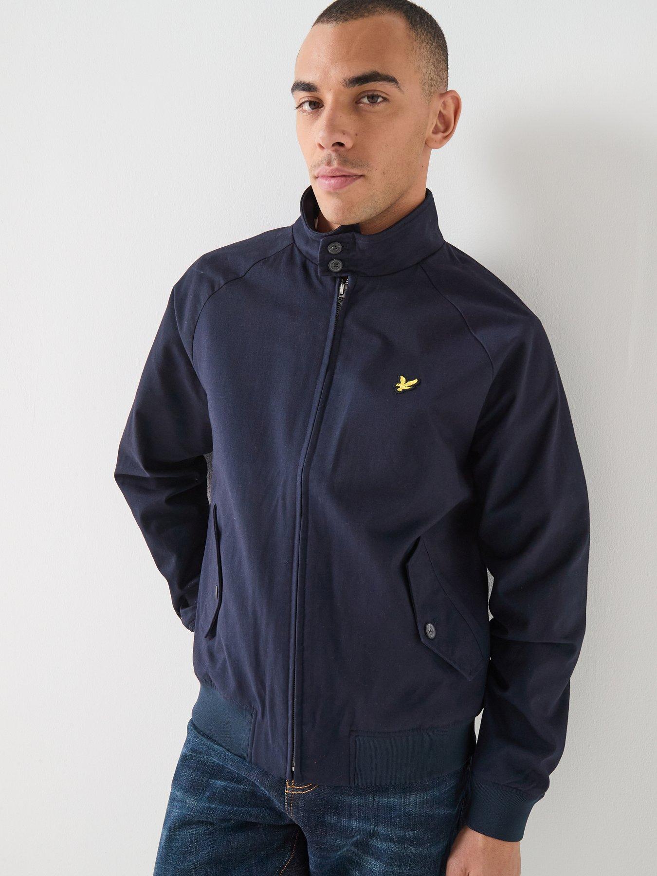 front image of lyle-scott-cotton-harrington-jacket-navy