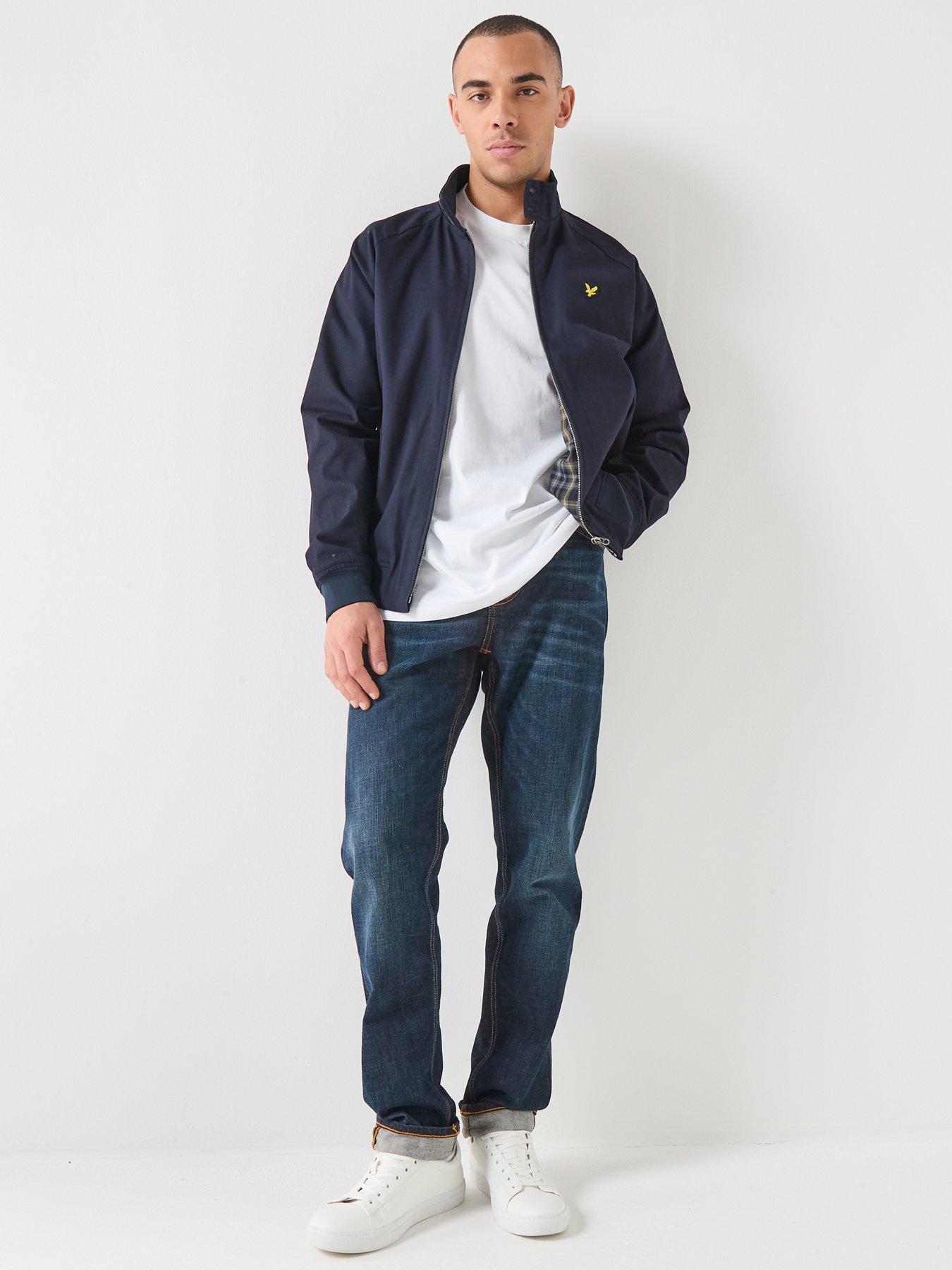  image of lyle-scott-cotton-harrington-jacket-navy