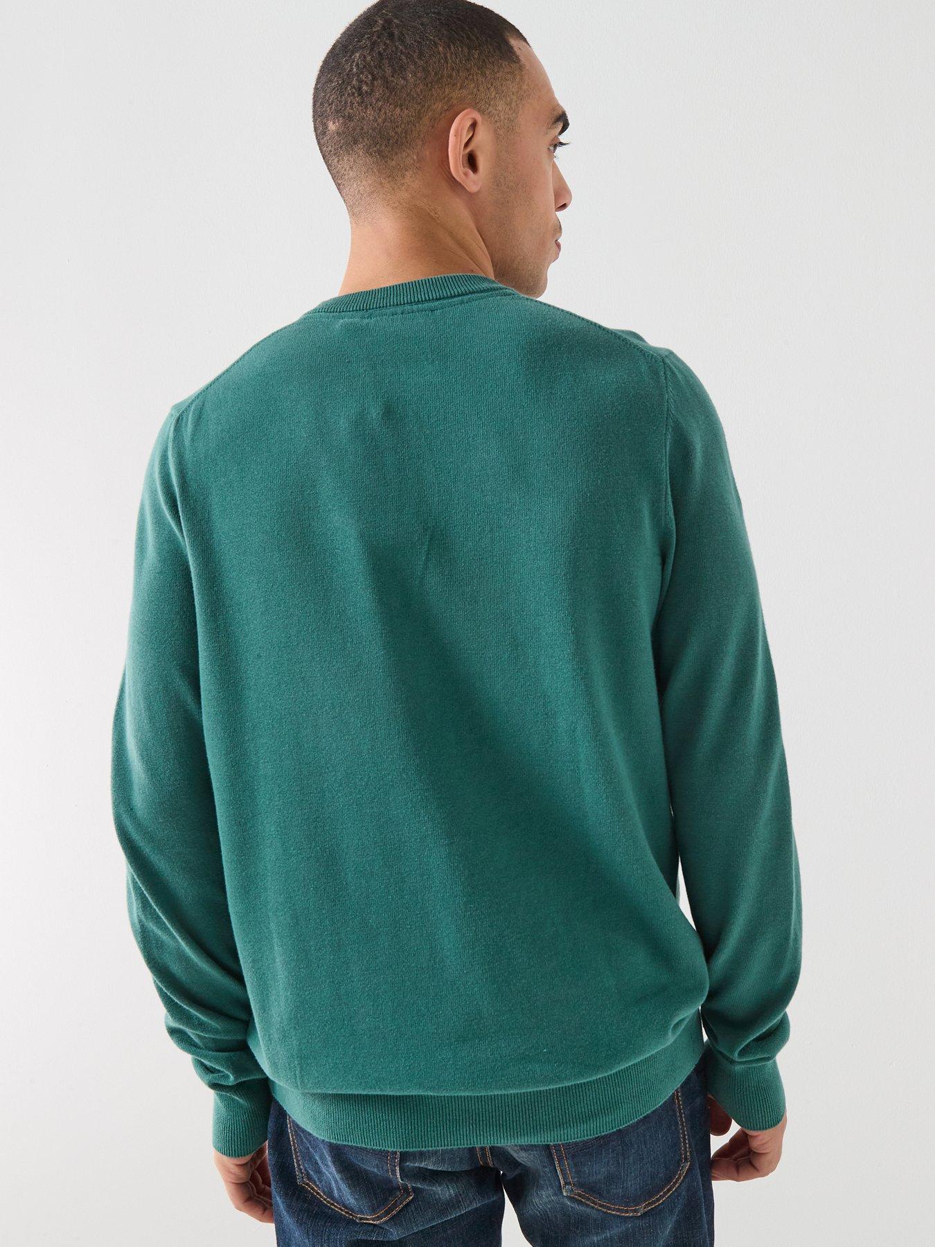  image of lyle-scott-cotton-crew-knitted-jumper-green