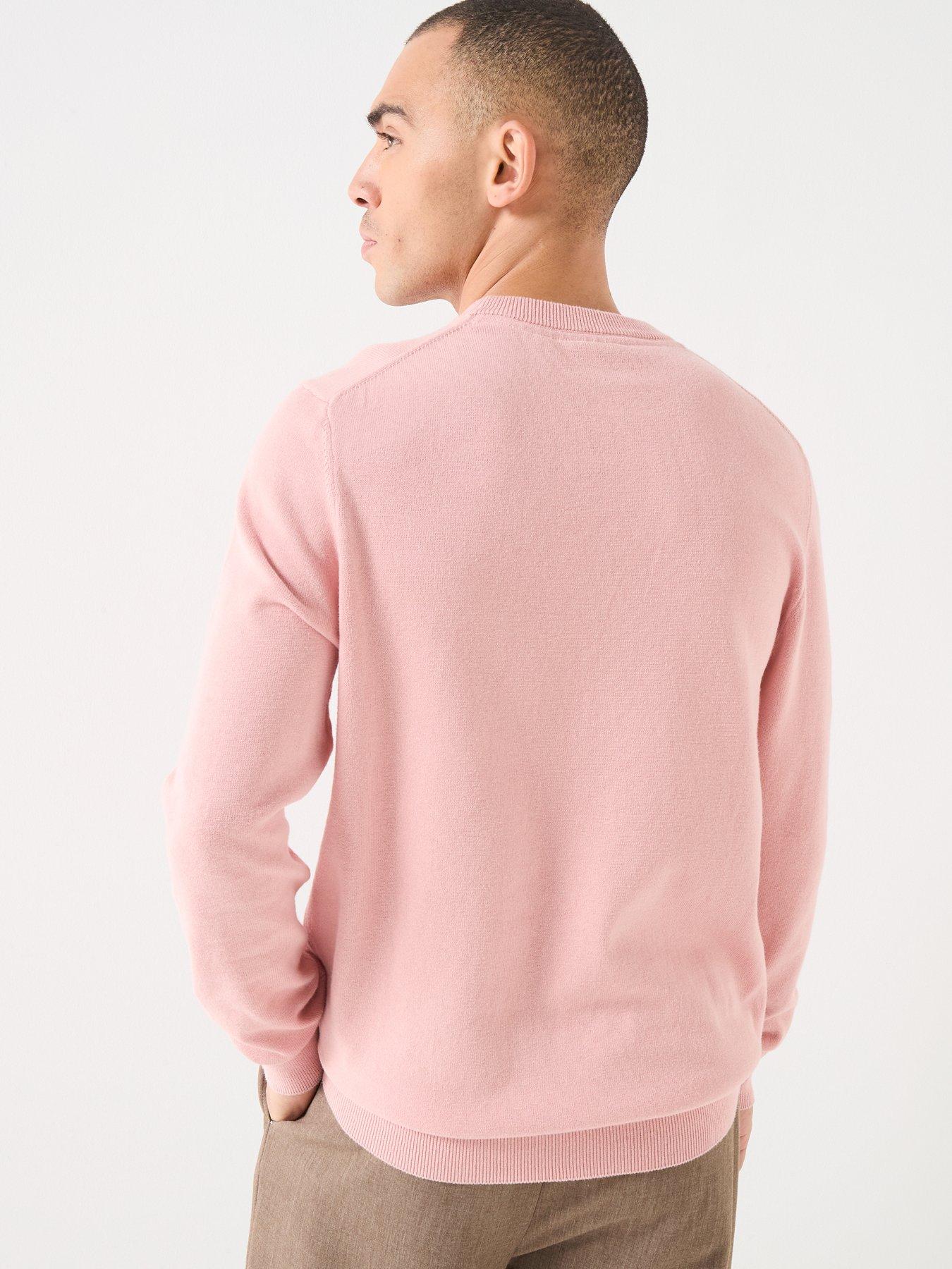  image of lyle-scott-cotton-crew-knitted-jumper-pink