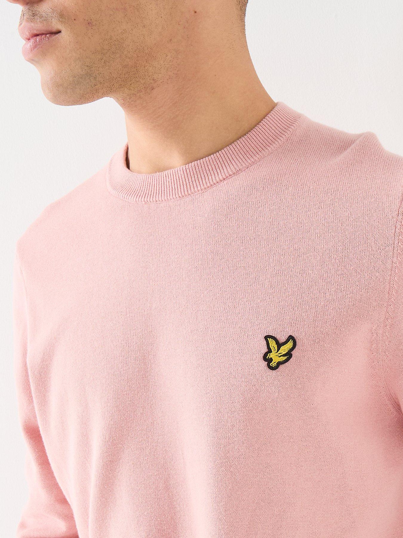  image of lyle-scott-cotton-crew-knitted-jumper-pink