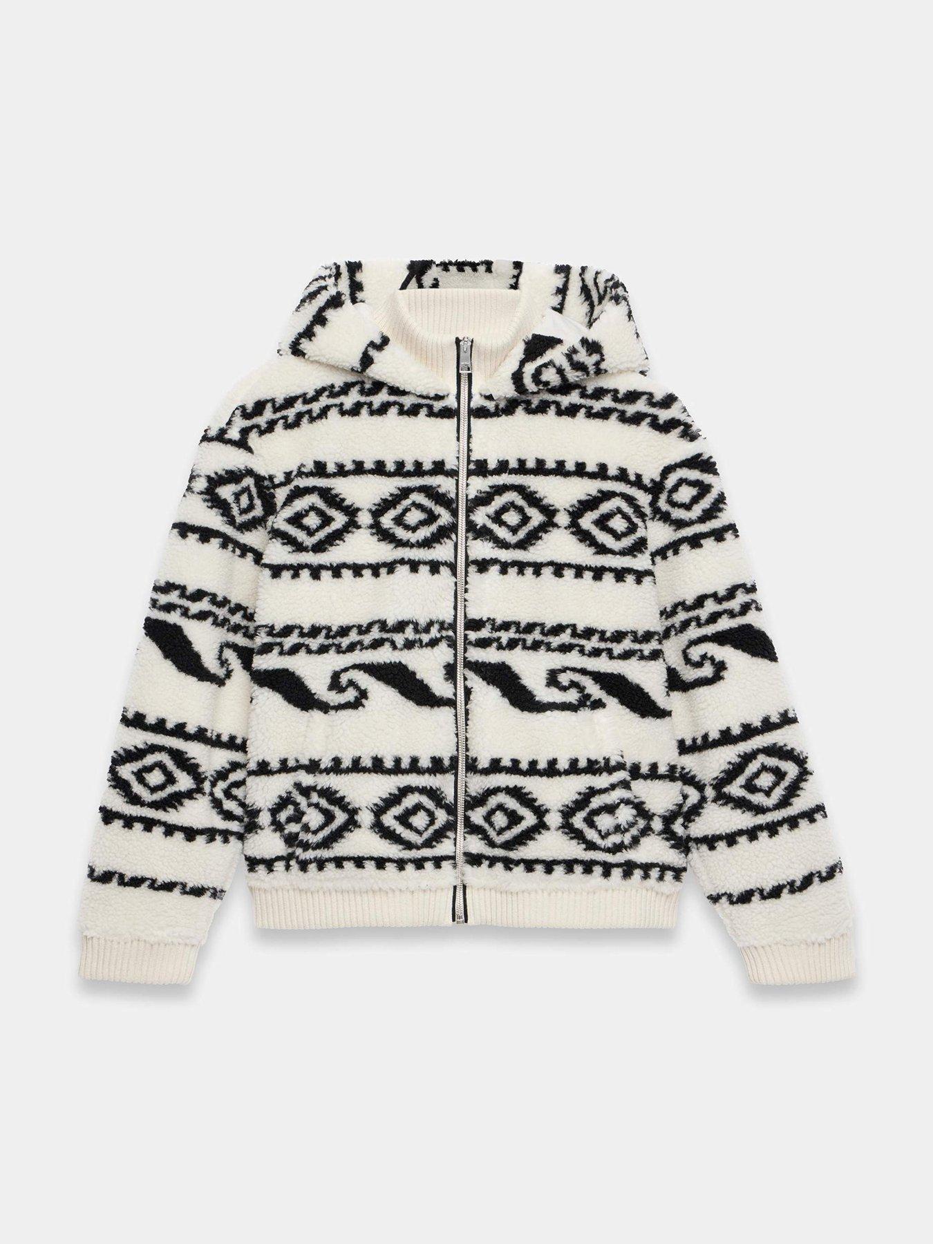 Image 5 of 6 of Mint Velvet Cream Pattern Borg Jacket - White