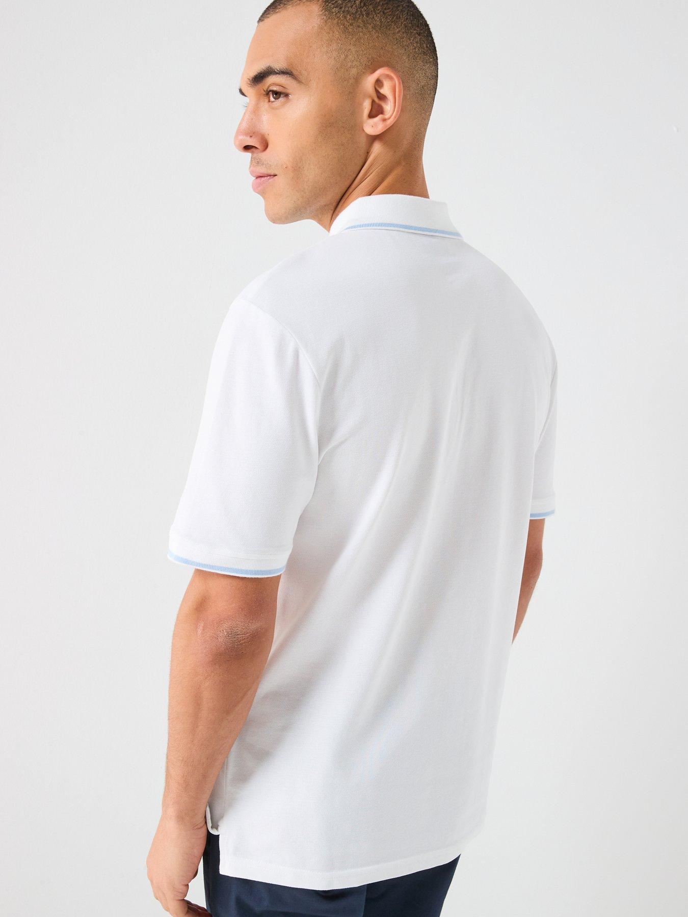 Image 2 of 4 of Lyle & Scott Tipped Polo Shirt - White