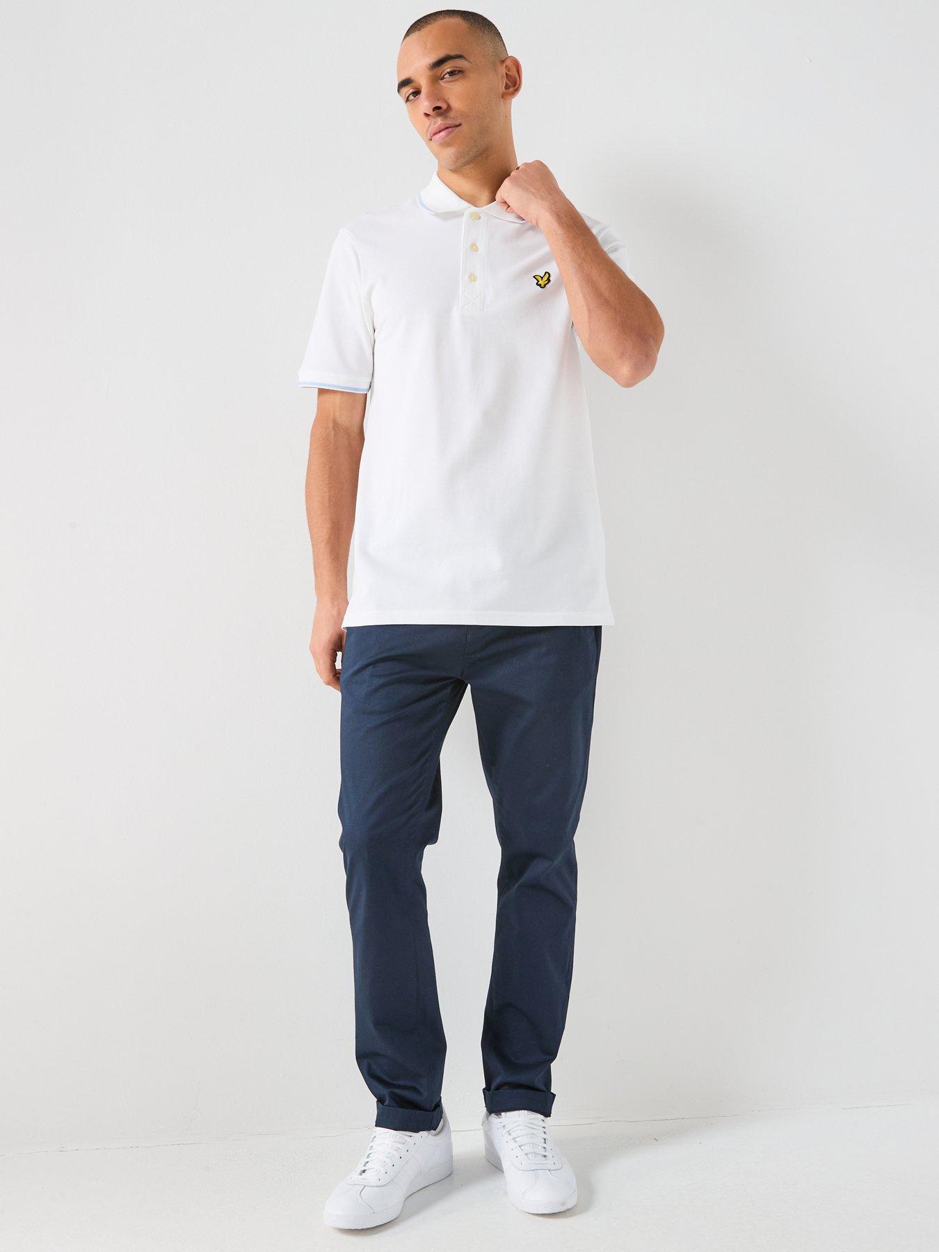  image of lyle-scott-tipped-polo-shirt-white