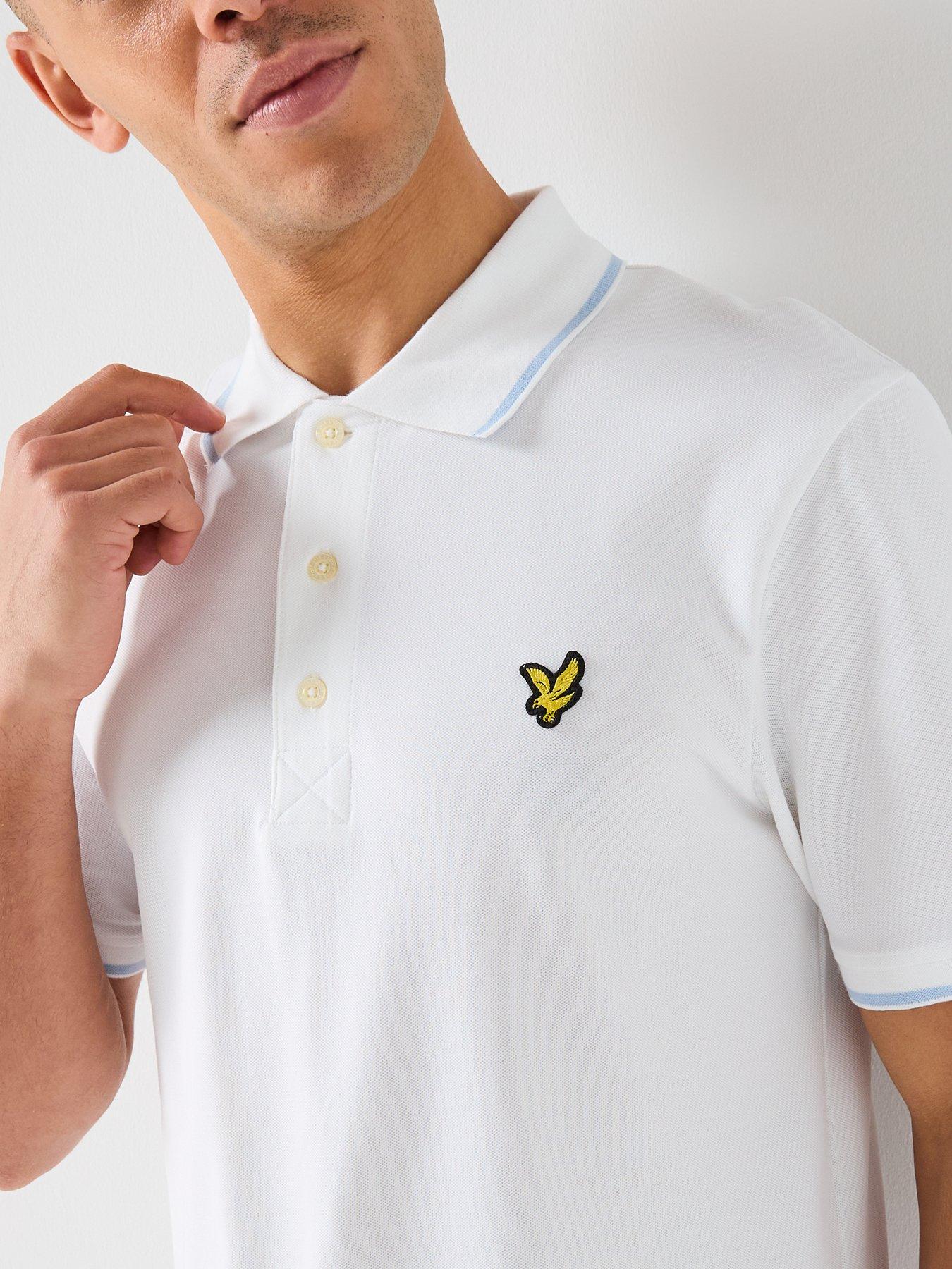 Image 4 of 4 of Lyle & Scott Tipped Polo Shirt - White