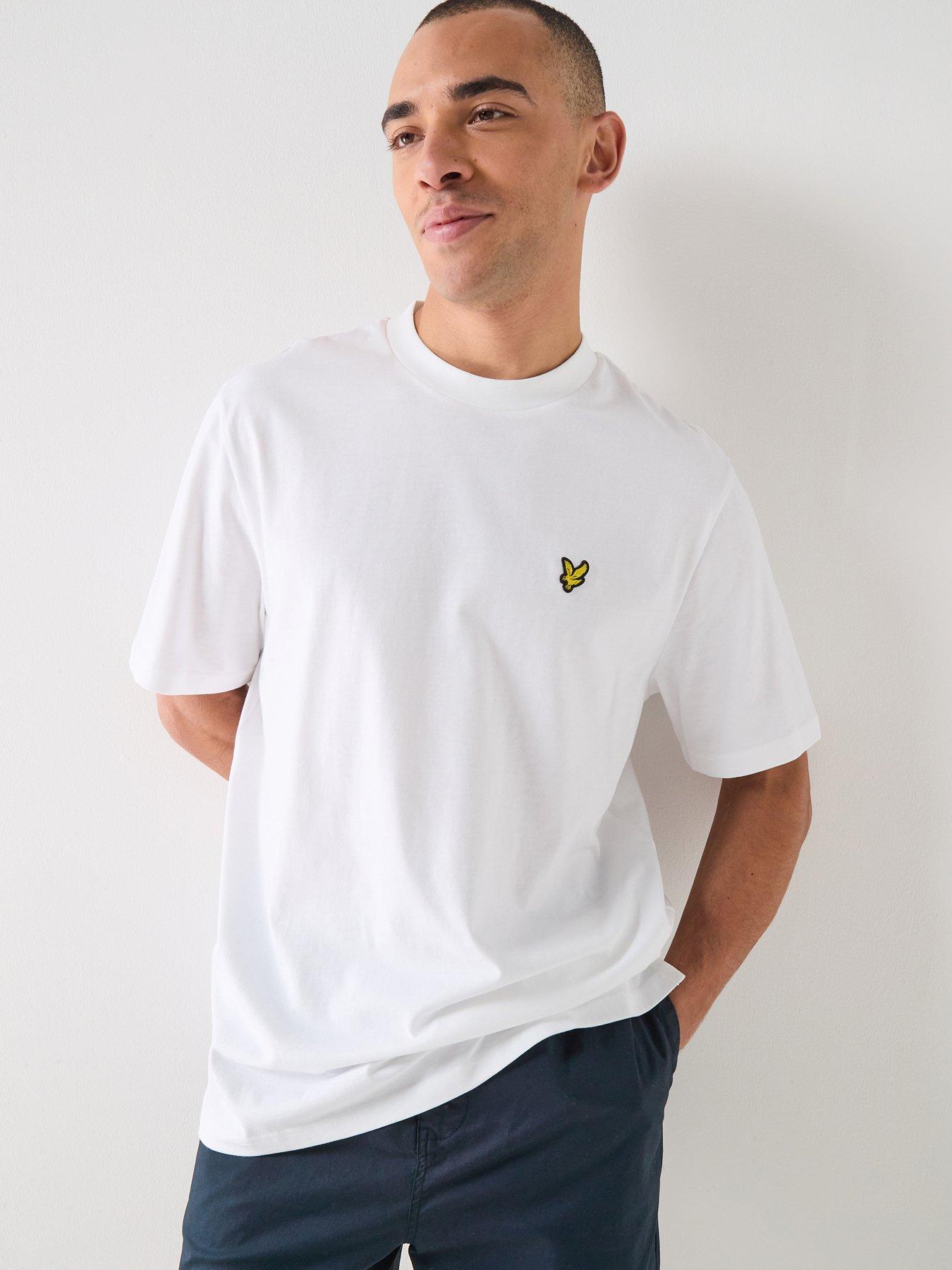 Image 1 of 6 of Lyle & Scott Oversized Cotton Crew Neck T-Shirt - White